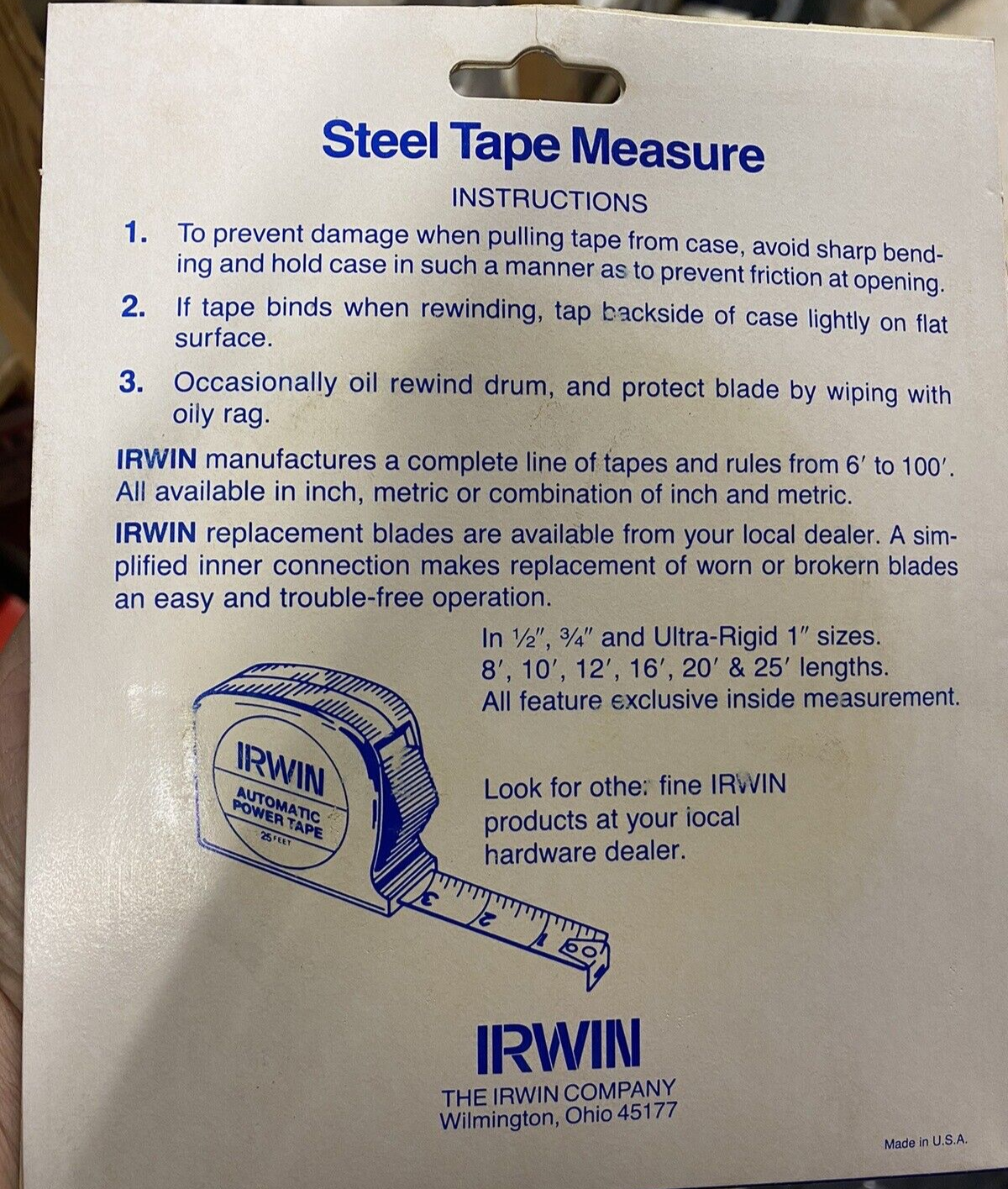 Irwin Comet Steel Tape Measure RP30M. FREE SHIP!!!