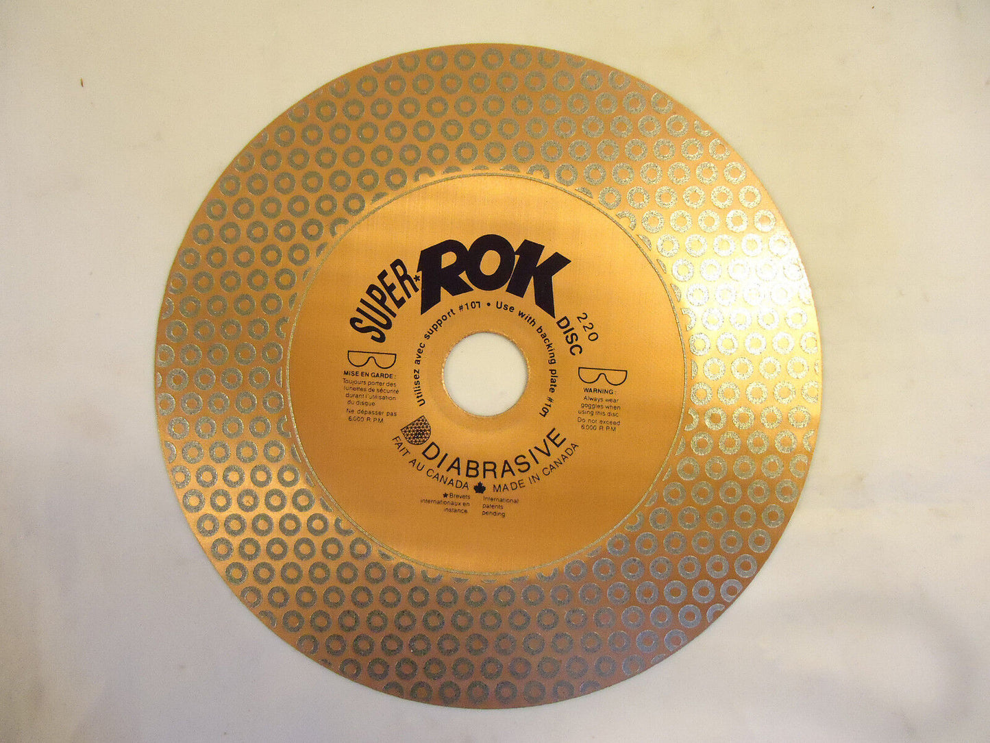 Diamond 7” Disc Set, 3 Discs, 220 grit, 400 grit and 600 grit, NEW.