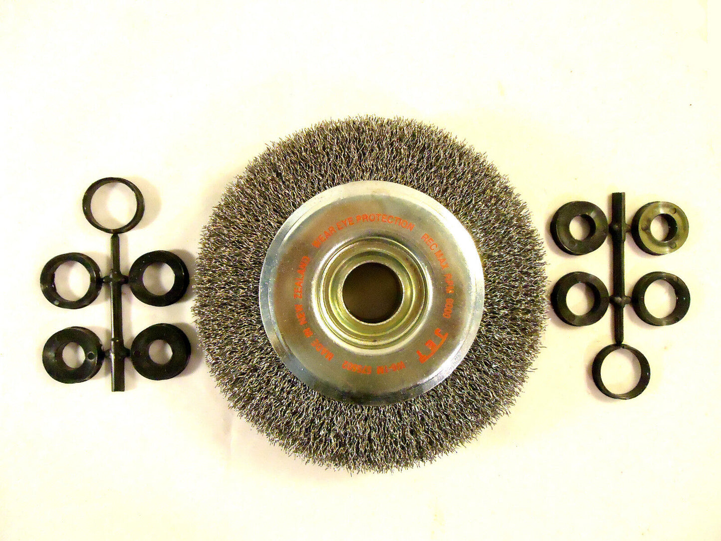 6 "Bench Grinder Wire Wheel, 1" Face / Width, W/5 pr. Bushings, Jet Equip., New.