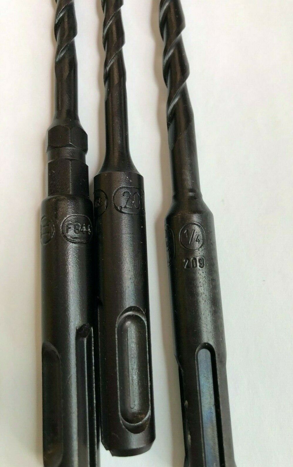 Bosch 3-Piece SDS-Plus Rotary Hammer Drill Bit Lot, .202"; 3/16"; 1/4"