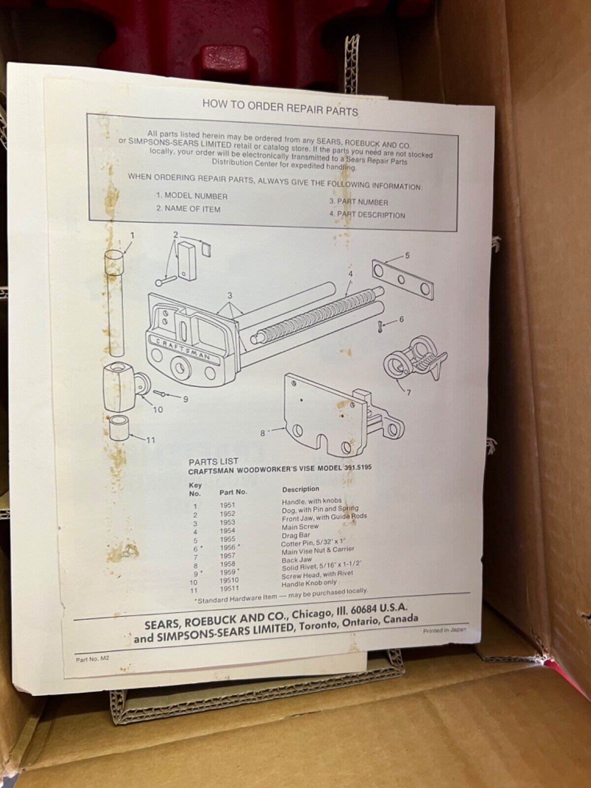 craftsman wood workers vise, new, original box, free ship