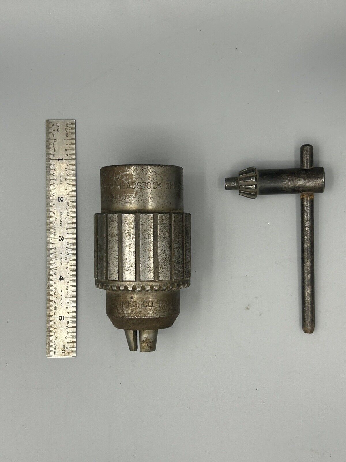 Jacobs No. 58B Lathe Headstock Spindle Drill Chuck 1 1/2" X 8 tpi 1/8"-1/2"
