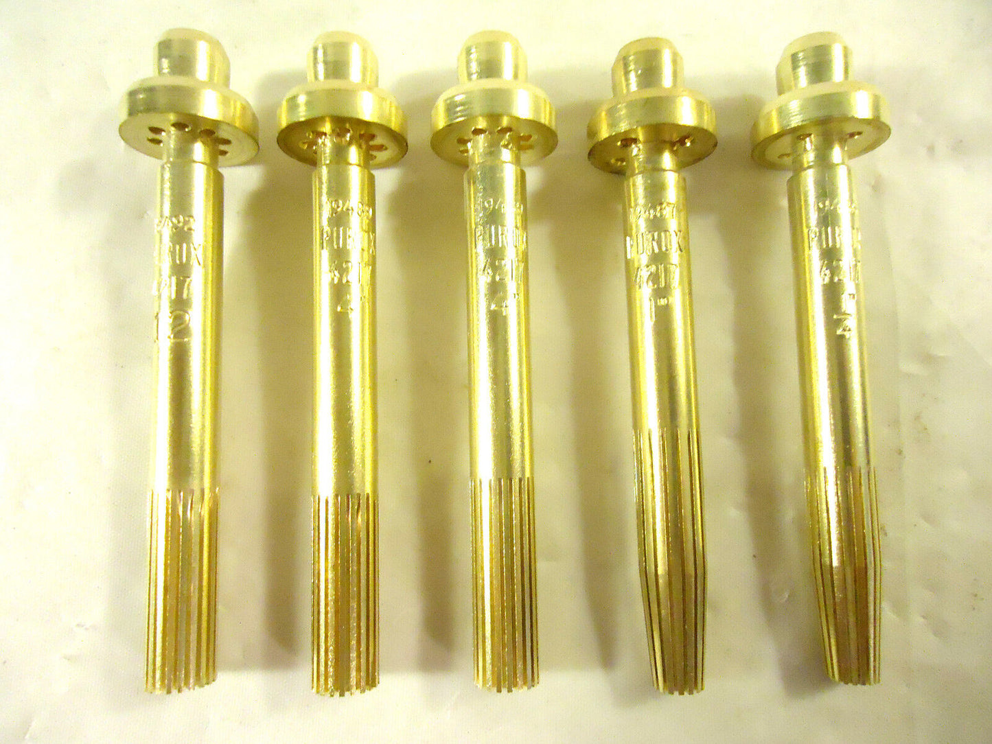 Purox Series 4217 Propane Cutting Tip Nozzles 5 pcs: 1/4”; 1”; 2pcs - 4"; 12”.