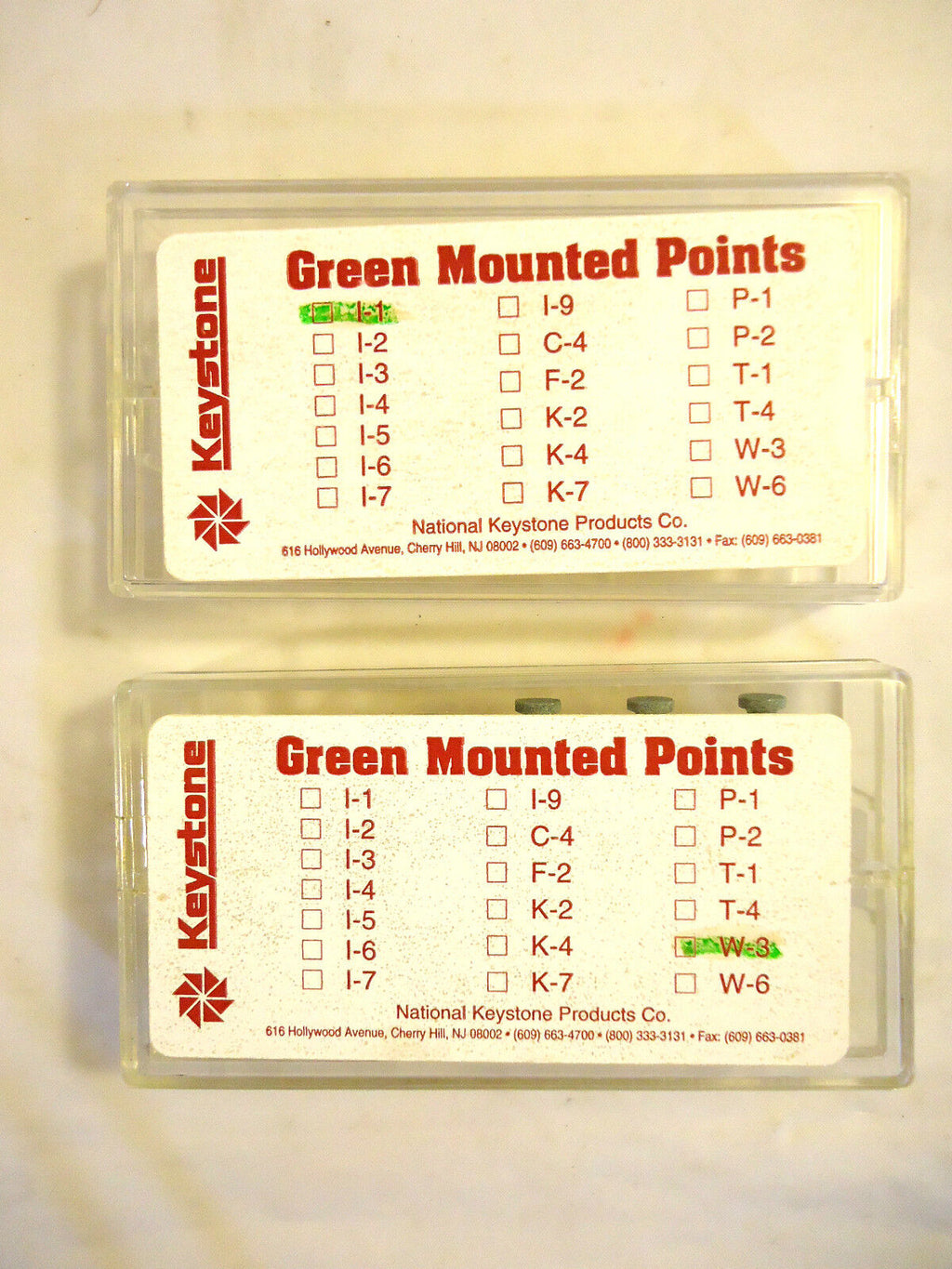 Keystone Silicon Carbide Green Mounted Points, 3/32" Shank, 24 Pieces, NEW