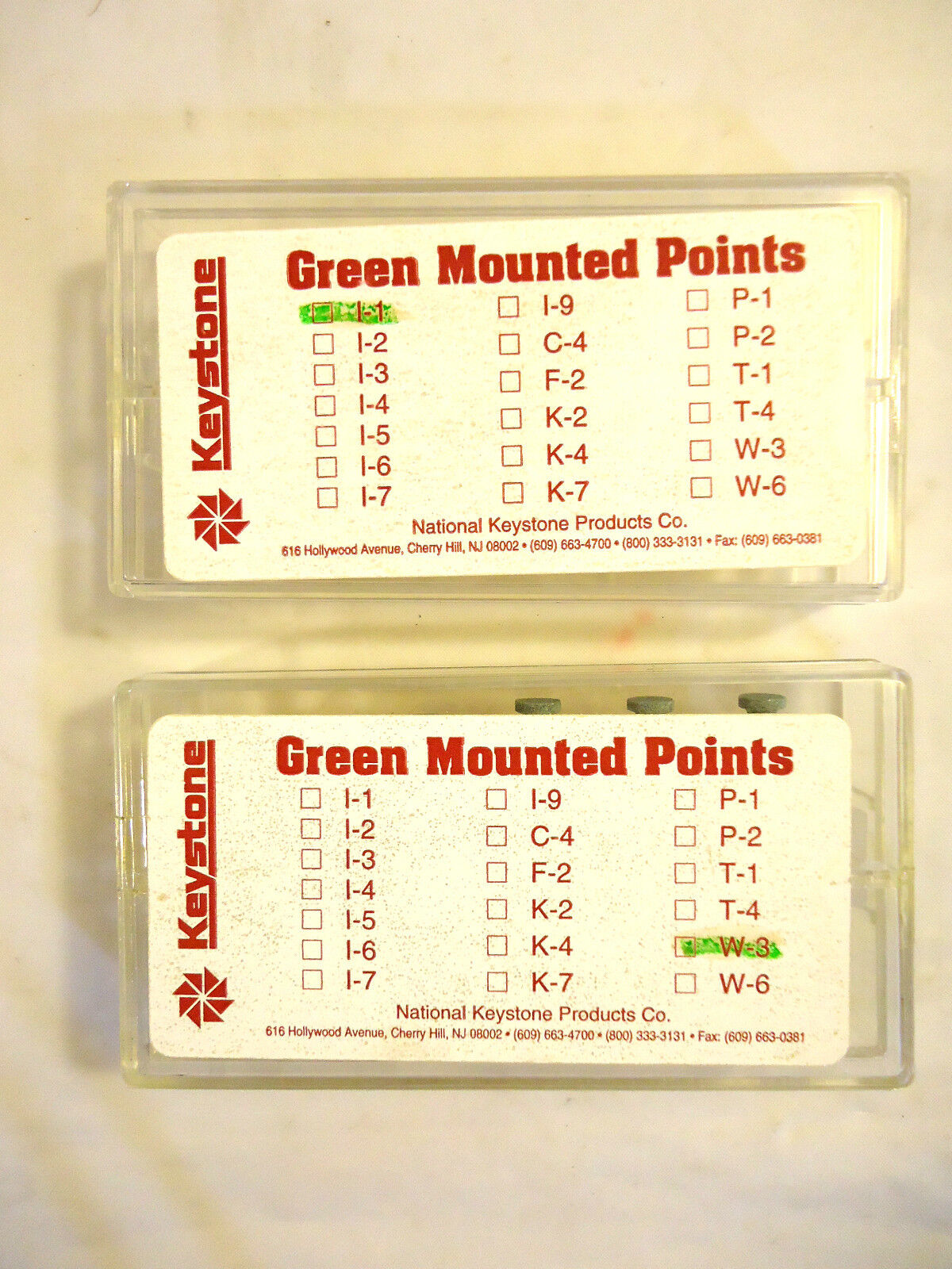 Keystone Silicon Carbide Green Mounted Points, 3/32" Shank, 24 Pieces, NEW