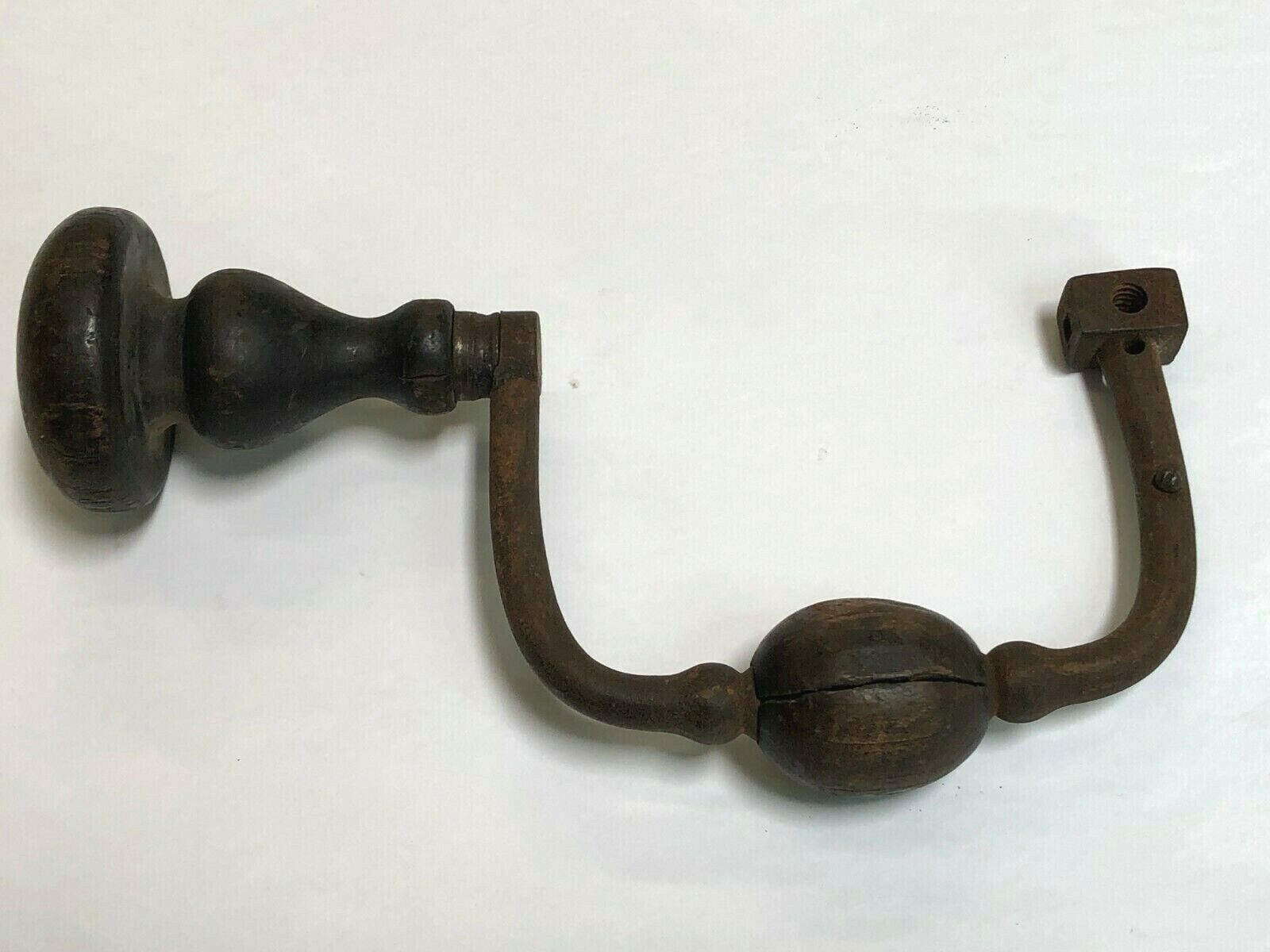 Rare Vintage Wood Bit Brace, Ball Type, Lady's Size, Non-Ratcheting, Free Ship