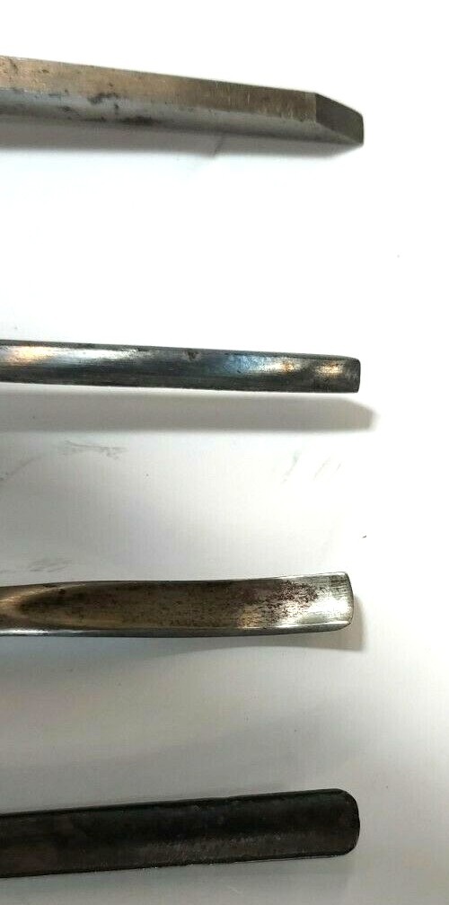 Vintage Carving Chisels 4pcs. Assorted 9/64" x 6-3/4" Strt., England & 3 Curved