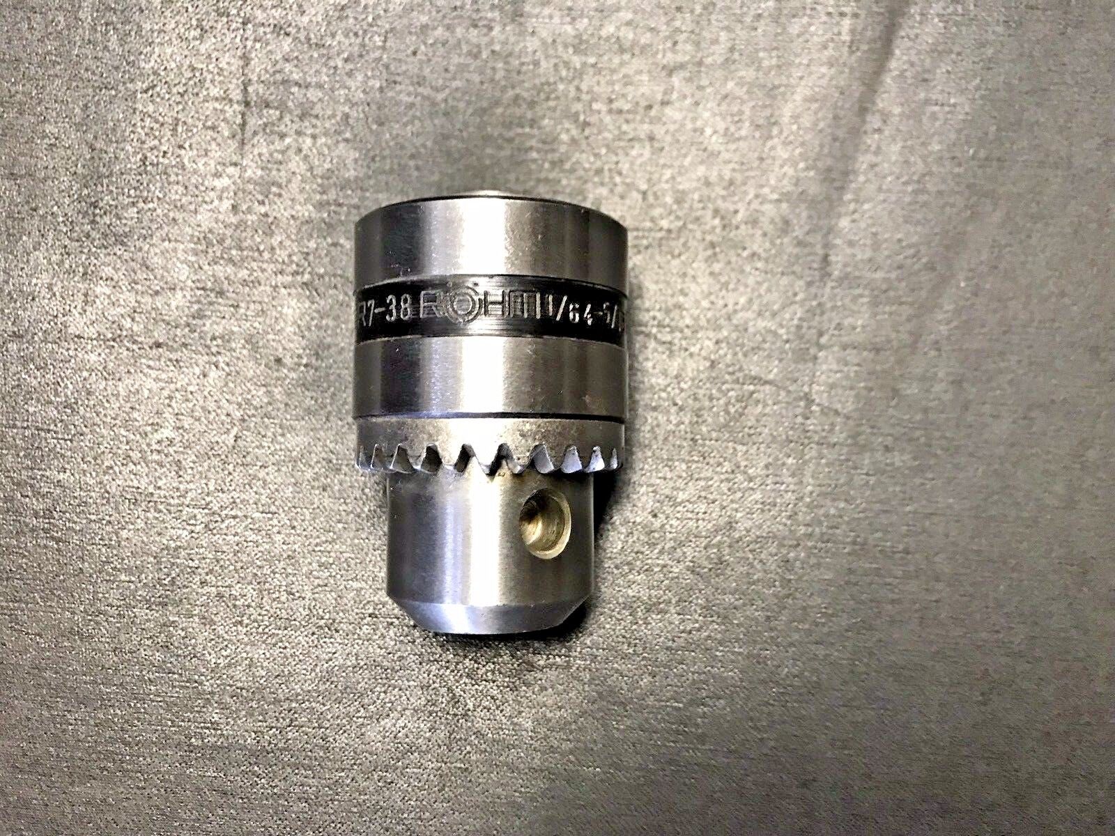 Rohm Drill Chuck, R 7-38, 1/64”-5/16” Capacity.
