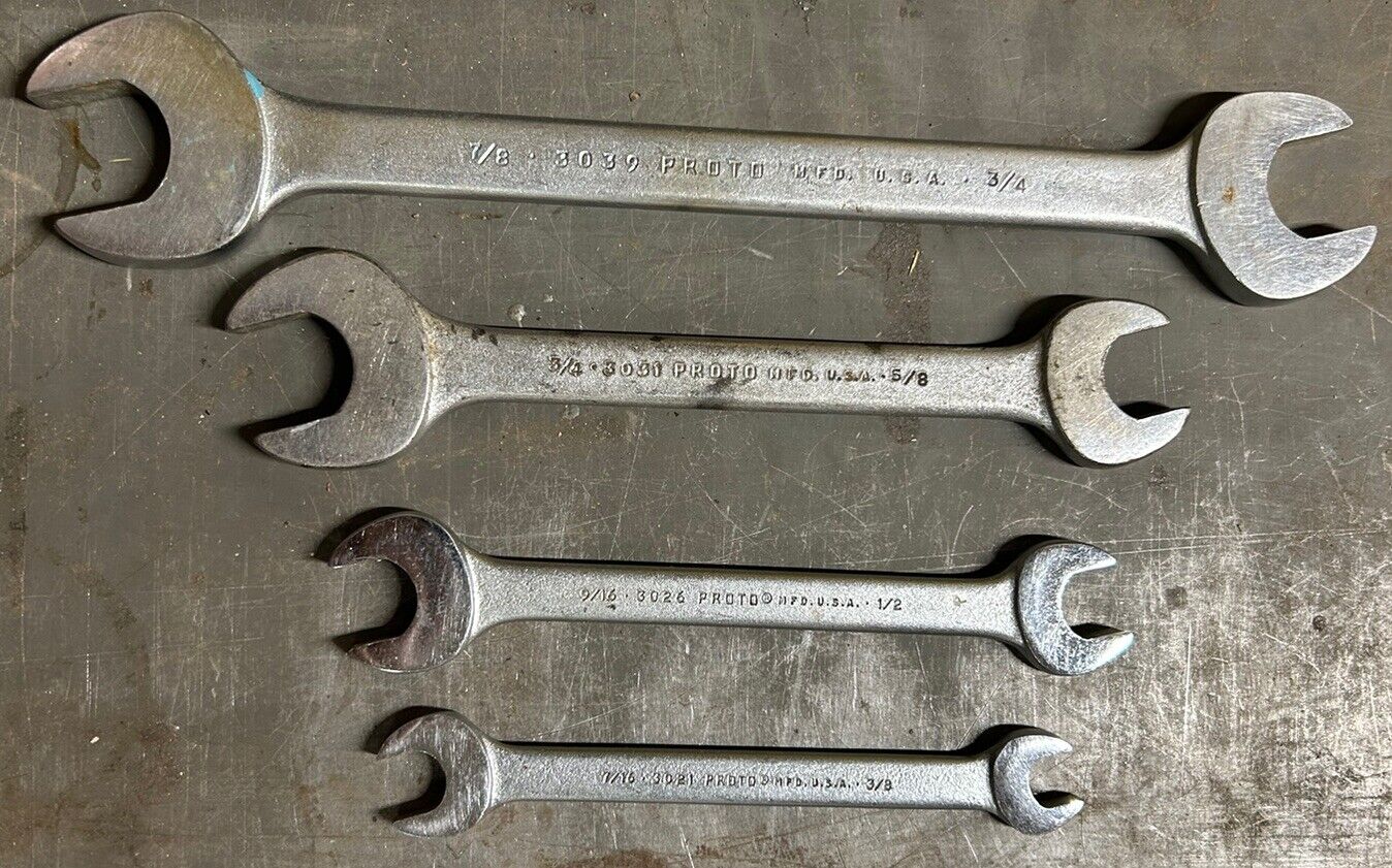 Proto USA 4pc Double Open Wrenches.