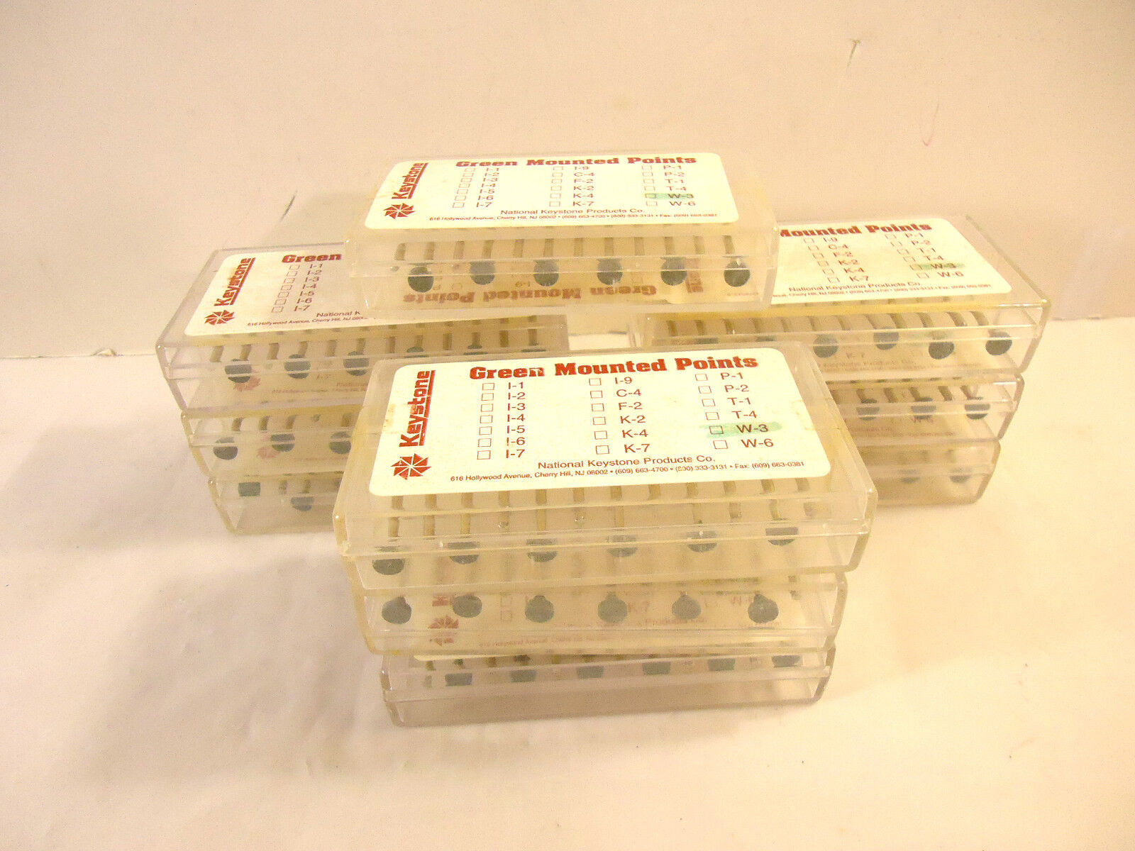 120 Pieces Mounted Stones National Keystone, Style W-3, for Grinding Glass, etc.