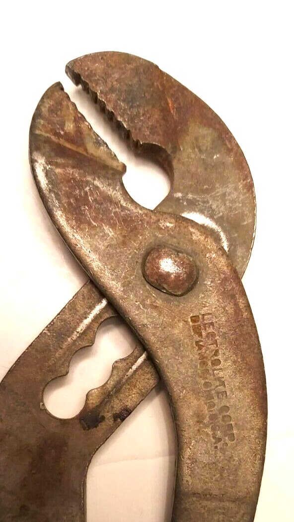 Vntg LECTROLITE CORP. Defiance Ohio 9-3/4" Adjustable Slip Joint Thin Jaw Pliers