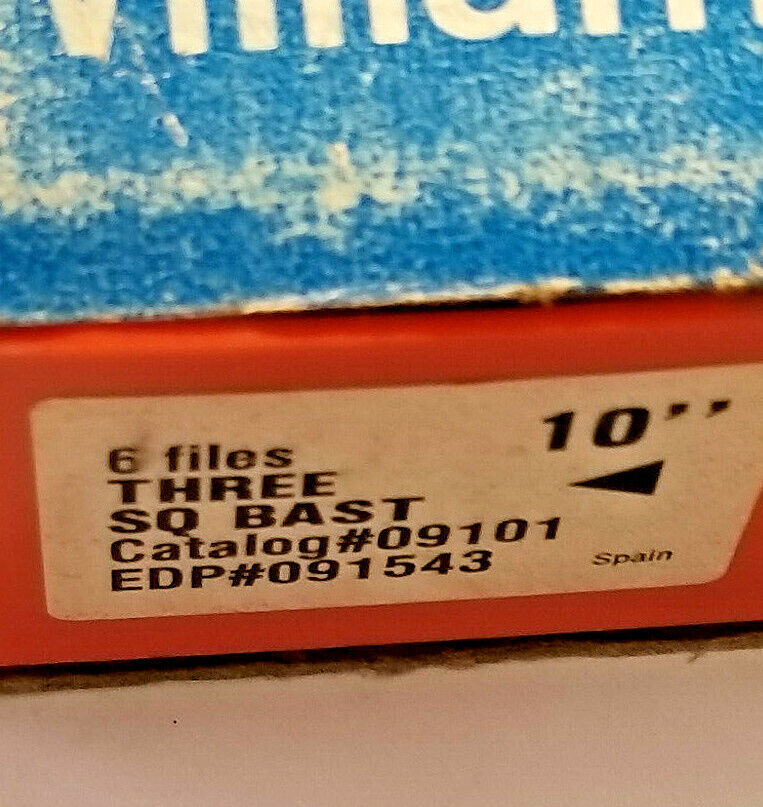 Williams TRW Three Square Bastard Files, 10", #09101, 6 pcs, Spain, NEW,FreeShip
