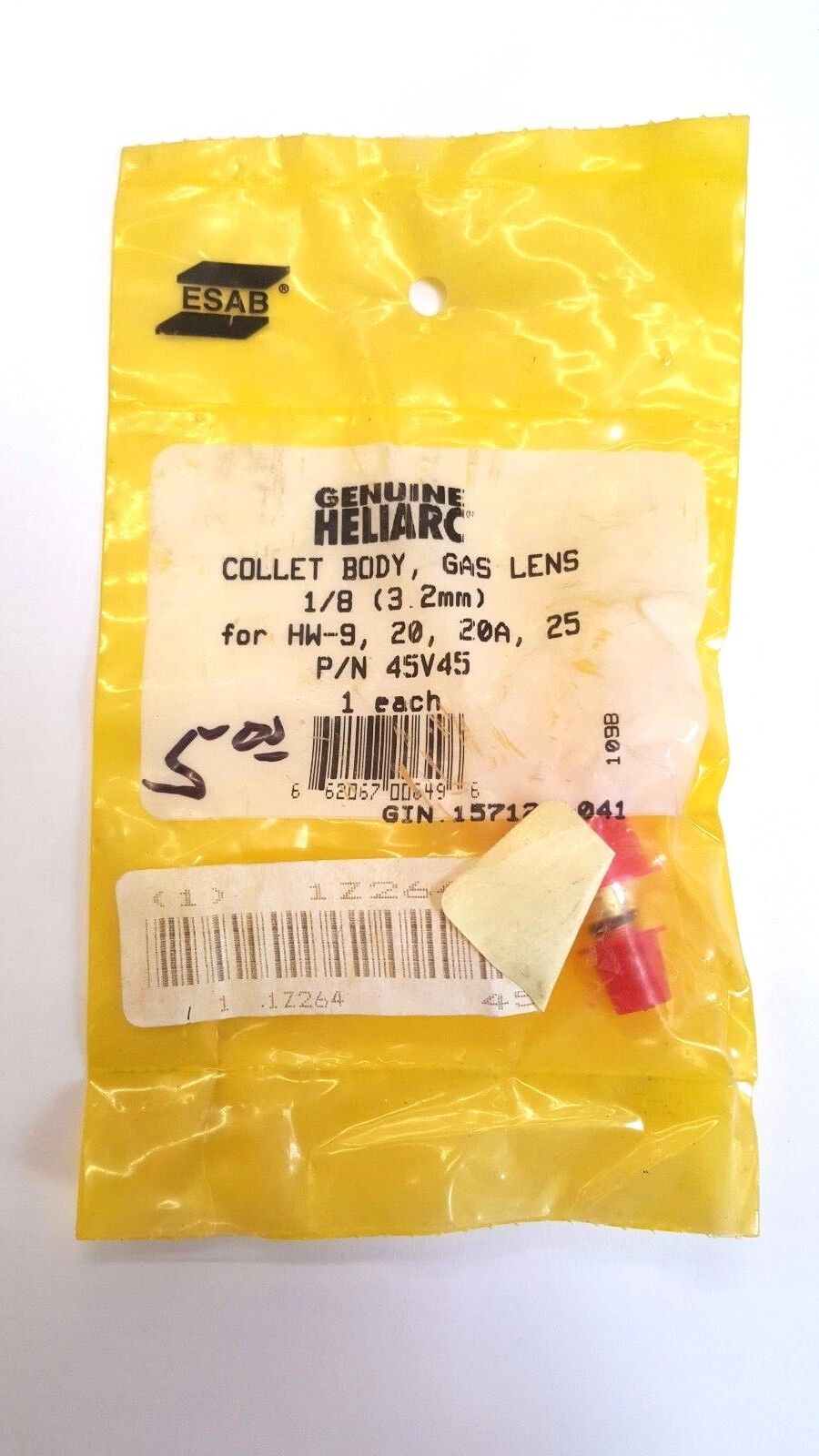 Genuine ESAB Heliarc TIG Gas Lens Collet Body (Various Sizes Available)
