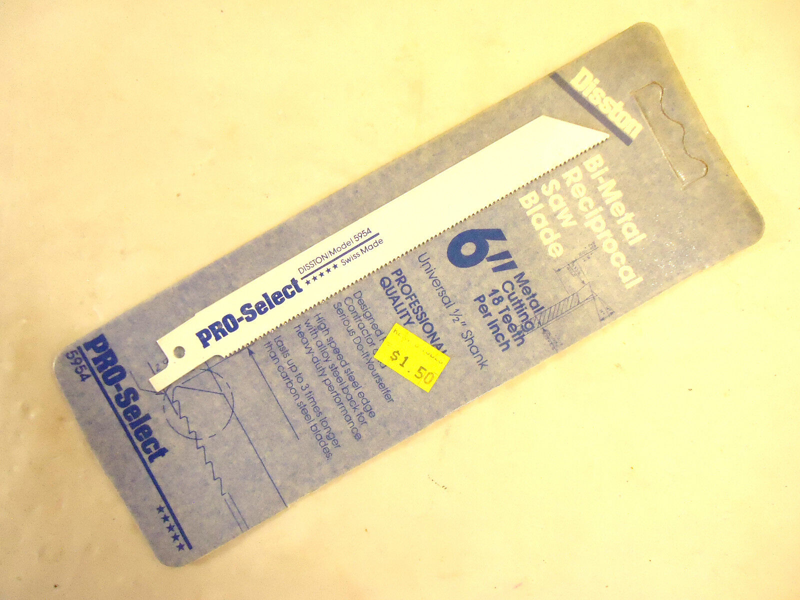 Disston Bi-Metal 6" Reciprocating Saw Blades, Universal Shank, Bi-Metal, New.