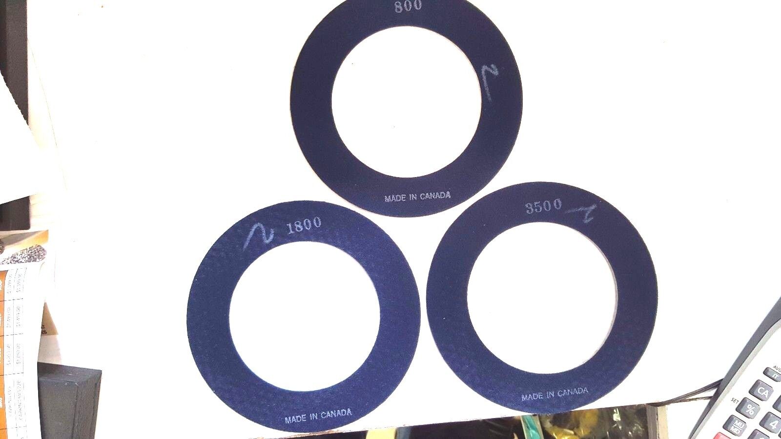 Diamond Resin Polishing Pads, 7-3/4” with 5” Arbor Hole, Hook & Loop Backing