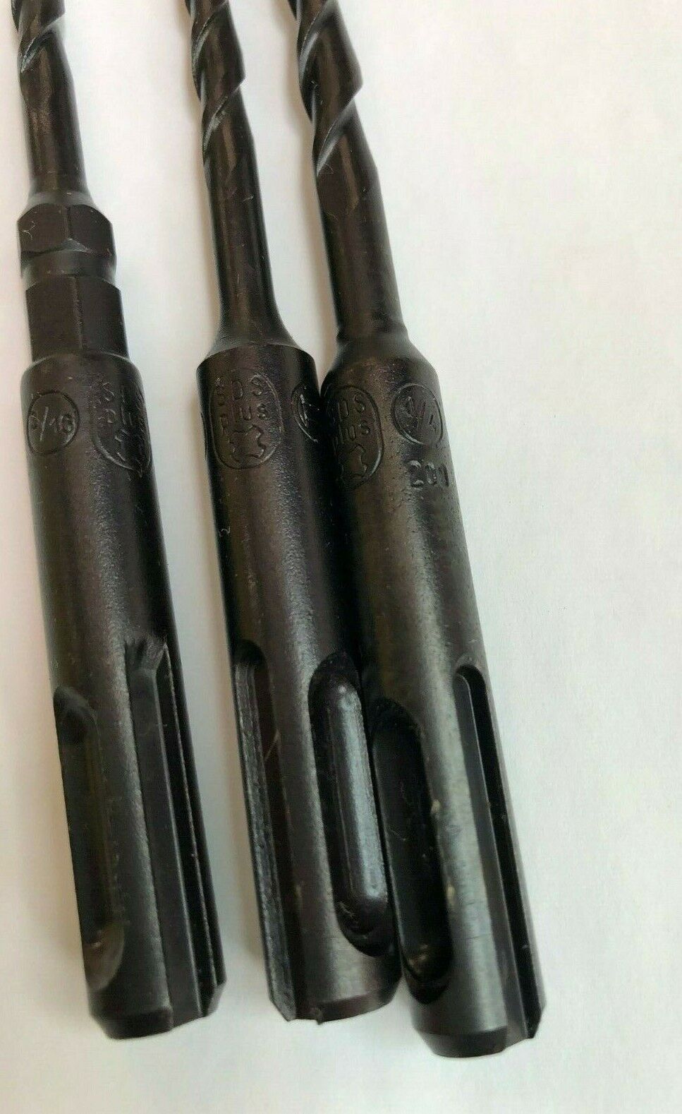 Bosch 3-Piece  SDS-Plus Rotary Hammer Drill Bit Lot, .202"; 3/16"; 1/4"