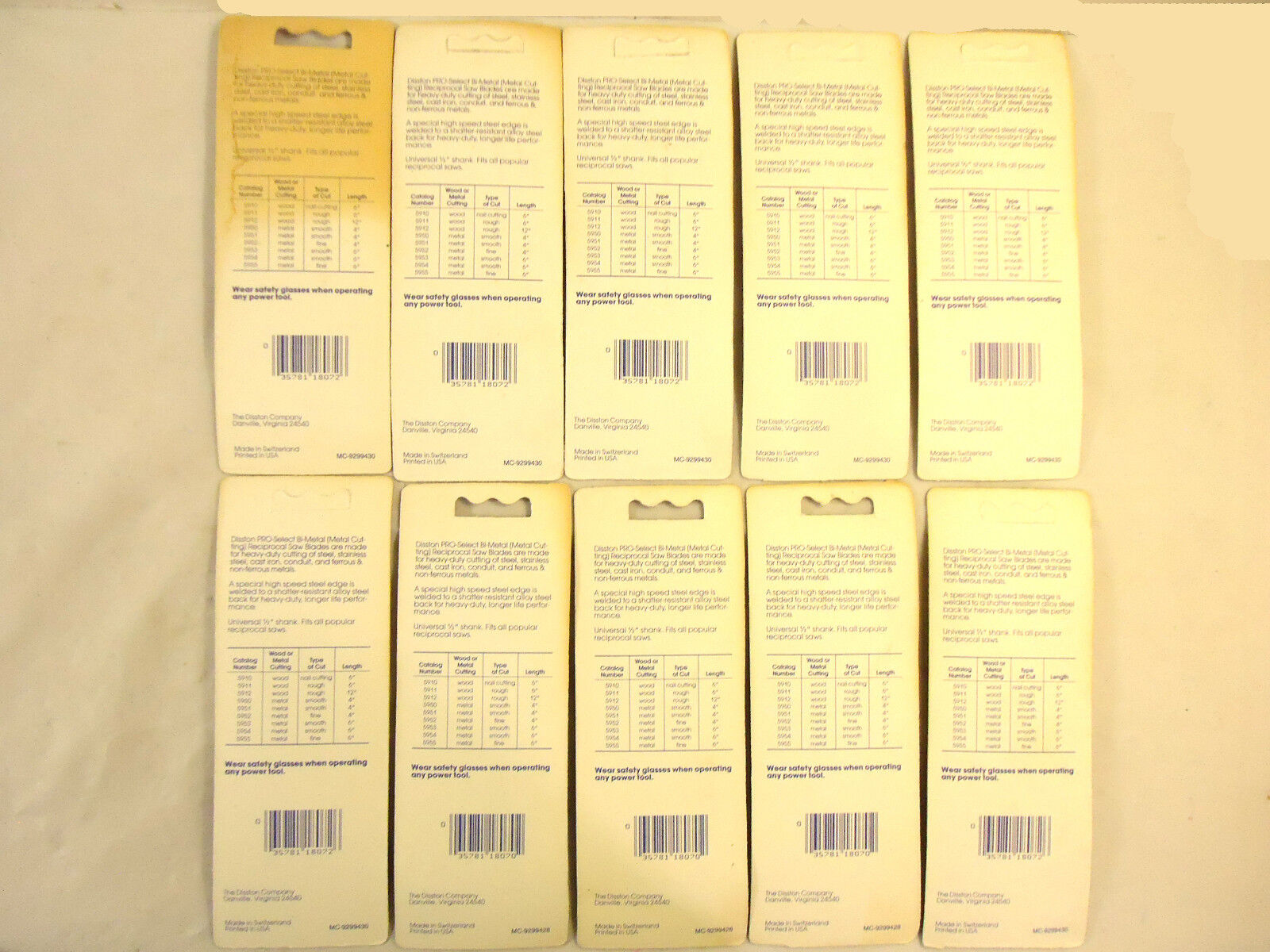 Disston Bi-Metal 4" Reciprocating Saw Blades, Universal Shank, Bi-Metal, New.