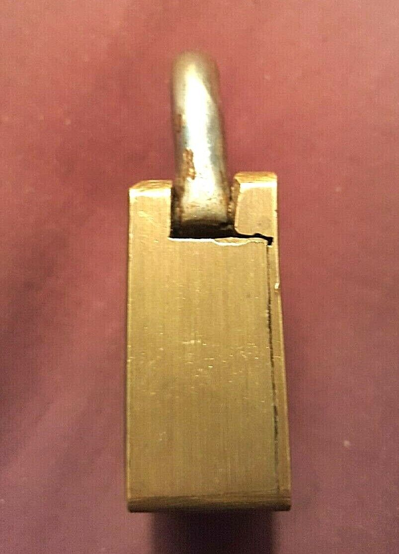Vintage Narayan Padlock, Made in Aligarh, India w/ Key, Brass Body Steel Shackle