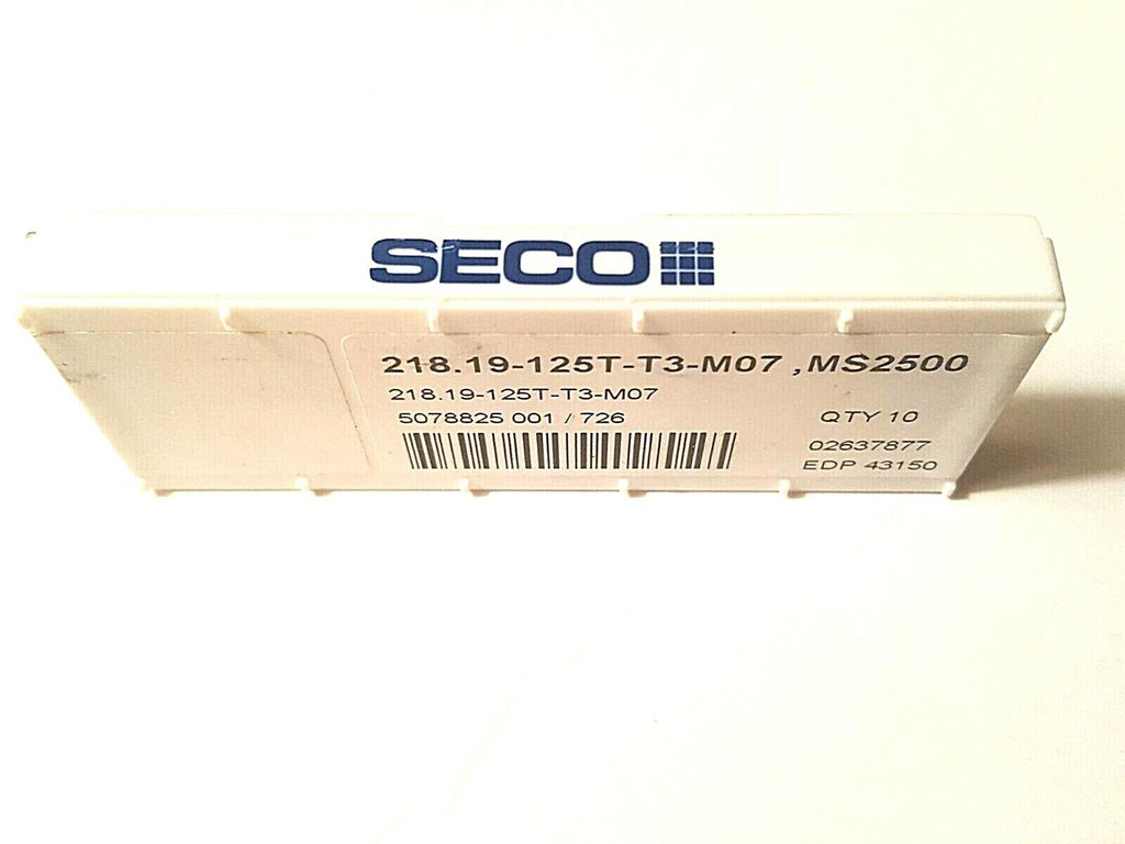 218.19-125T-T3 M07 SECO INSERTS Grade MS2050 - Carbide CVD, 6pcs, EDP 43150, NEW
