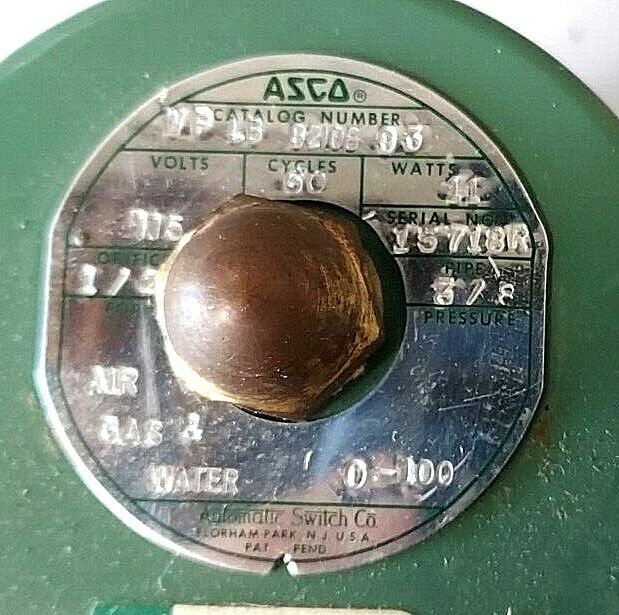 ASCO SOLENOID BRASS VALVES WP LB 8210B 93, 2pcs. - NEW/OTHER