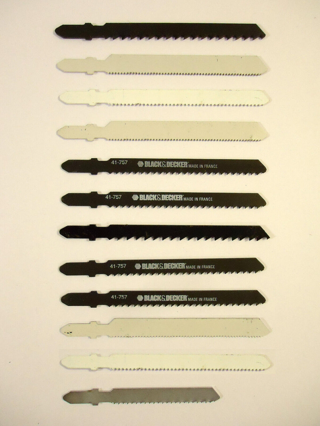 Jig Saw Blades, "T" Shank, Quick Change, 12 Piece Assortment, USA & France, NEW