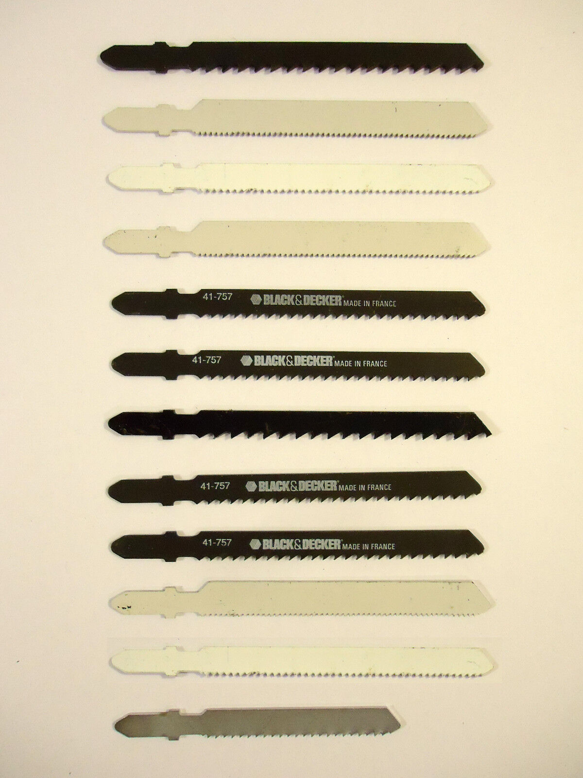 Jig Saw Blades, "T" Shank, Quick Change, 12 Piece Assortment, USA & France, NEW