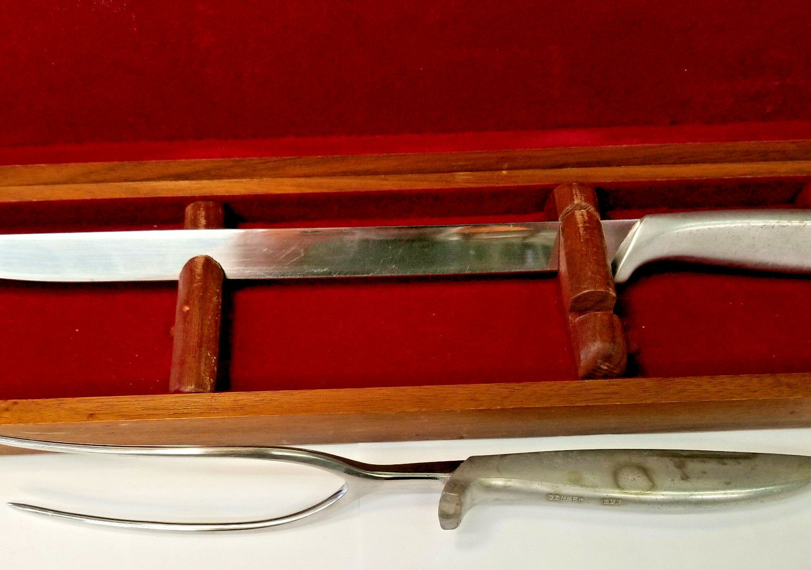 Gerber Legendary Blades Carving 2 Piece Set Ron Stainless Steel w/Walnut Box