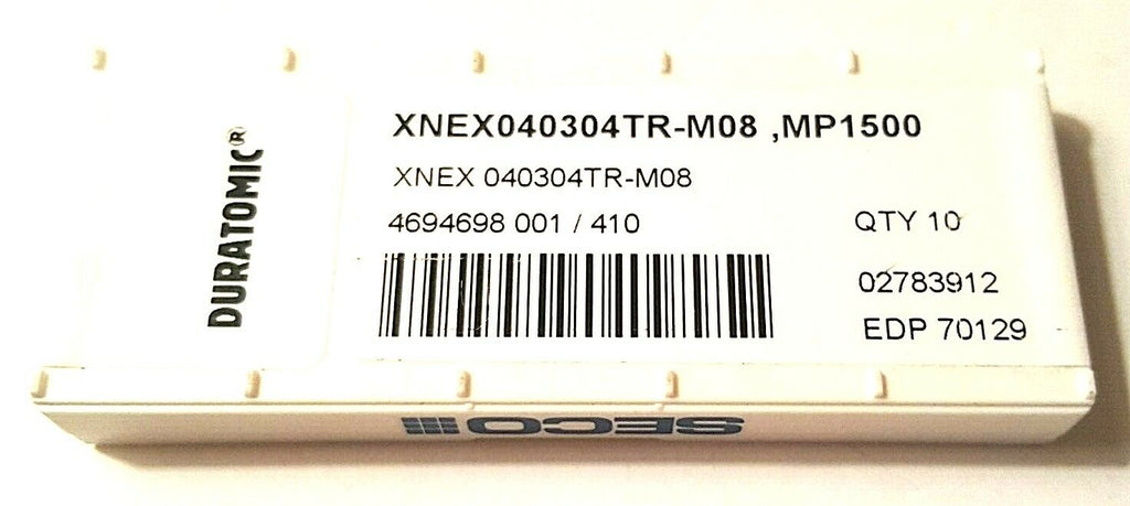 SECO XNEX040304TR-M08 ,MP1500, A15 - SQUARE 6 CARBIDE/CERMET INSERTS, 10 PCS NEW