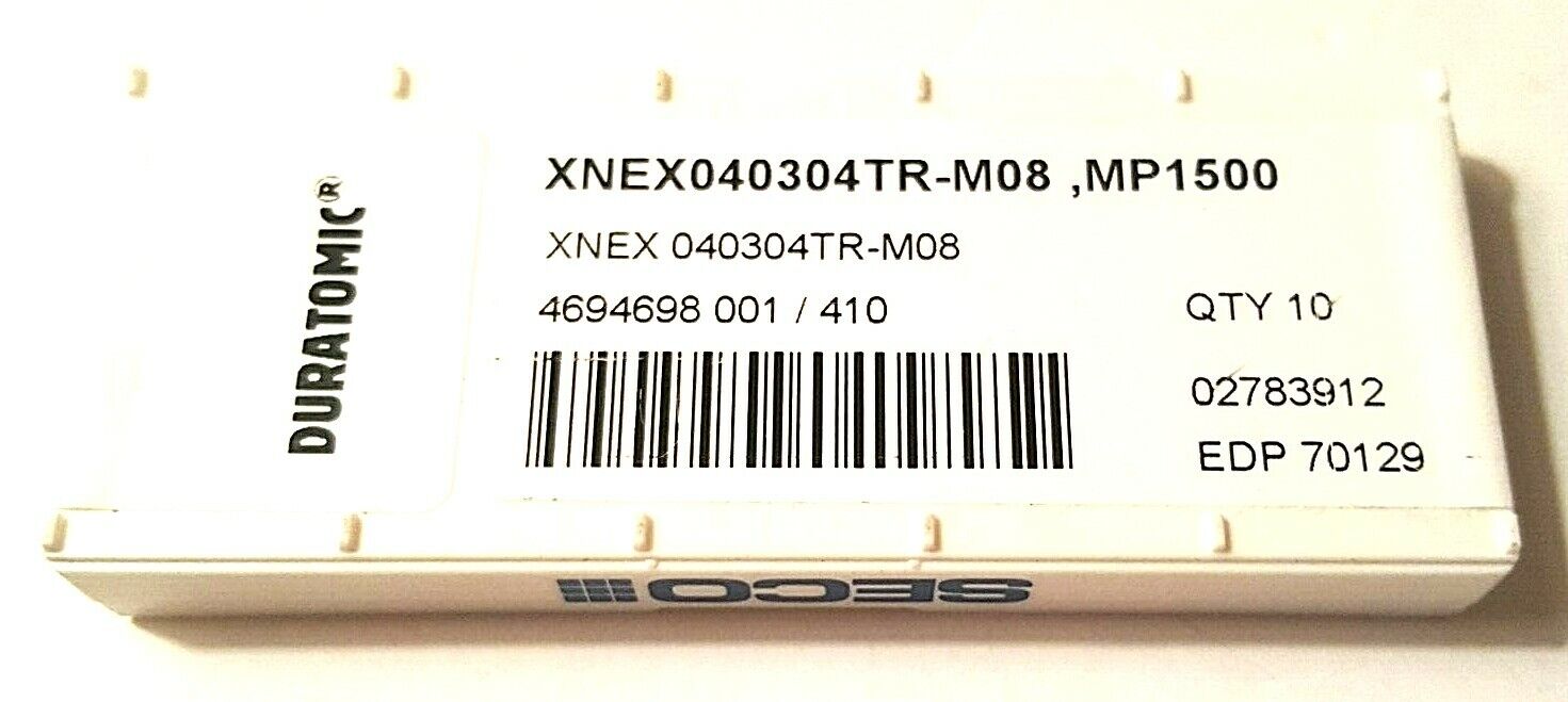 SECO XNEX040304TR-M08 ,MP1500, A15 - SQUARE 6 CARBIDE/CERMET INSERTS, 10 PCS NEW