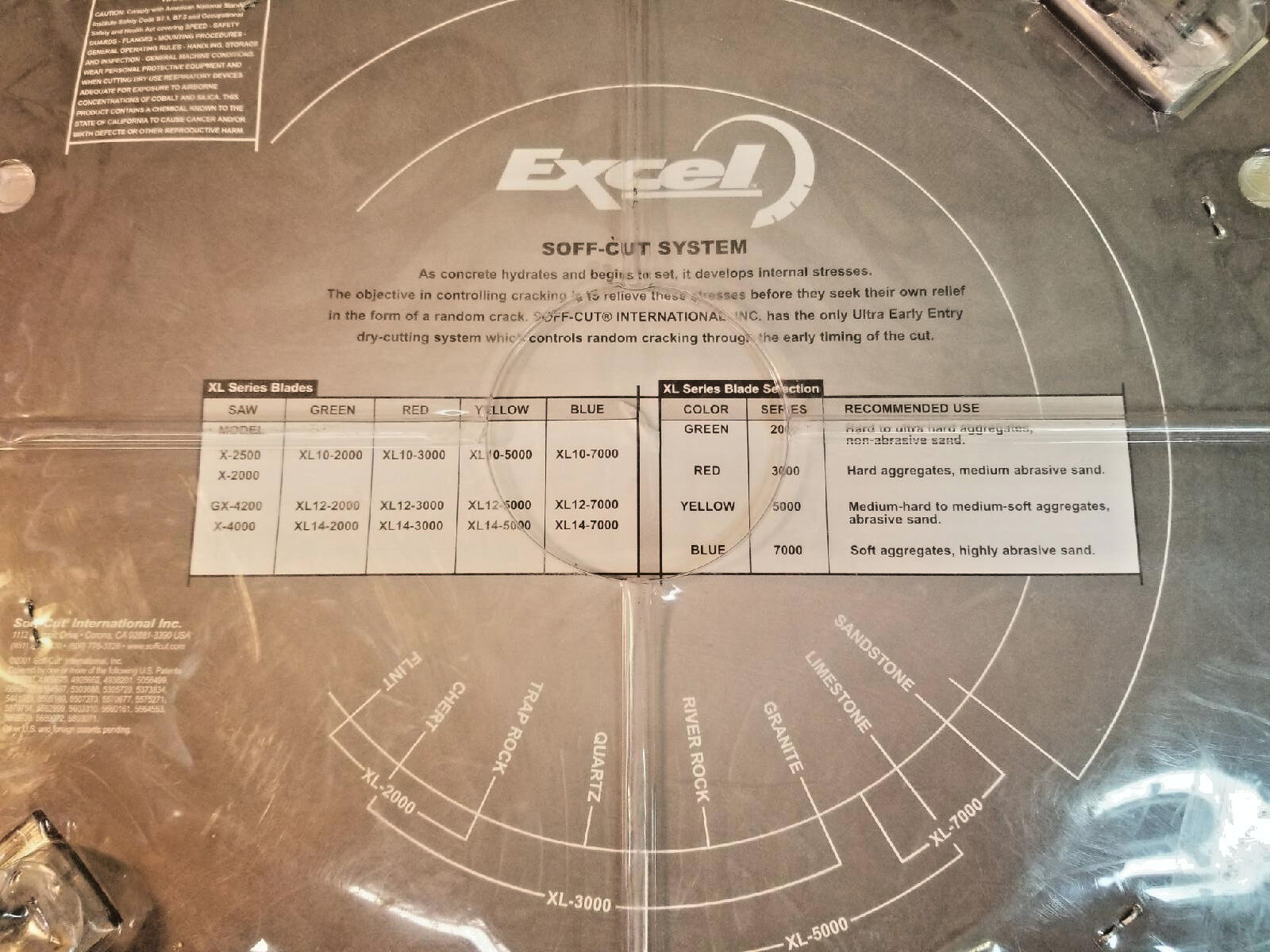 Soff-Cut Excel Blade 12", .220 Width, # XL12S22-4000, Orange, W/Skid Plate, New