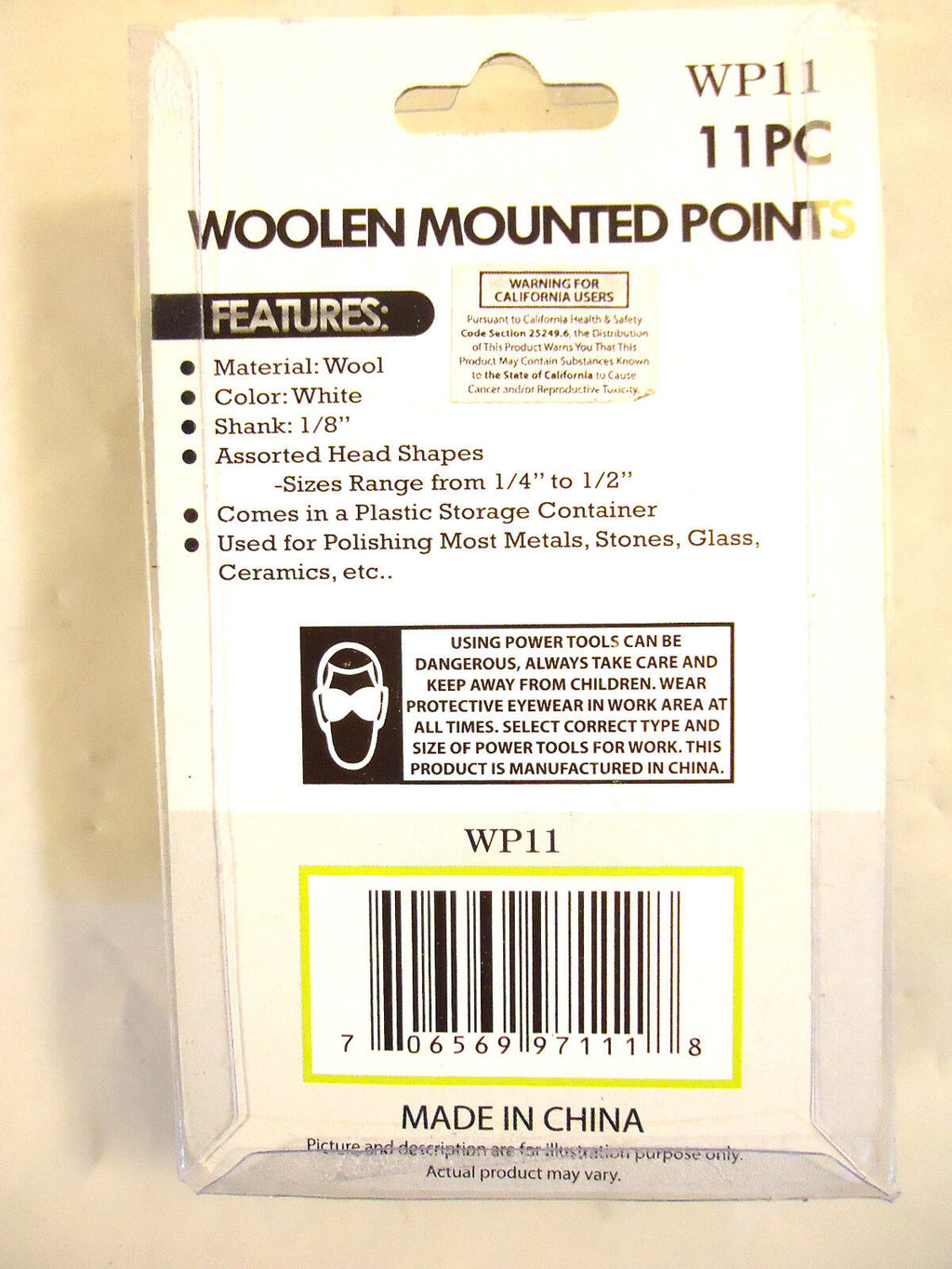 Woolen Mounted Buffing Points, 11 pc Set, SE-WP11, New, Free Shipping