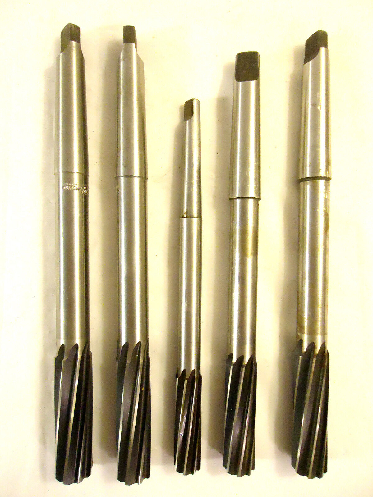 Reamers with Morse Taper Shanks, High Speed Steel, USA, 5 Pieces, Used