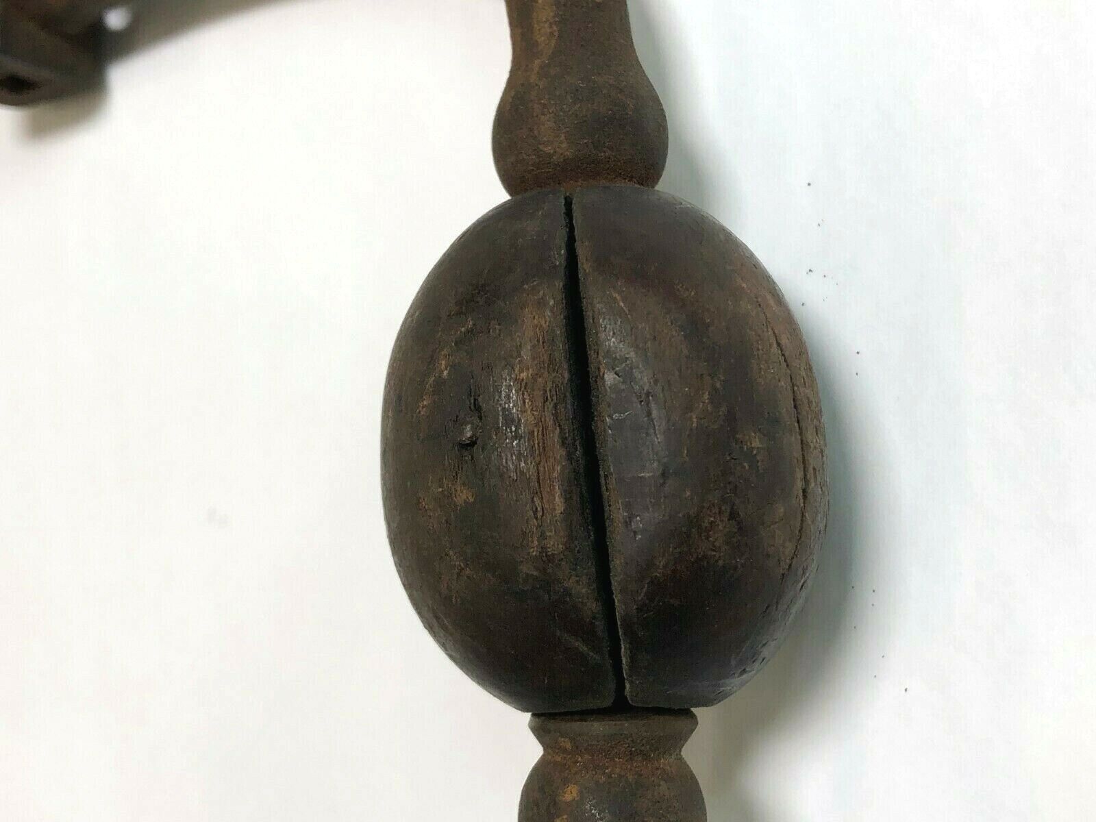 Rare Vintage Wood Bit Brace, Ball Type, Lady's Size, Non-Ratcheting, Free Ship