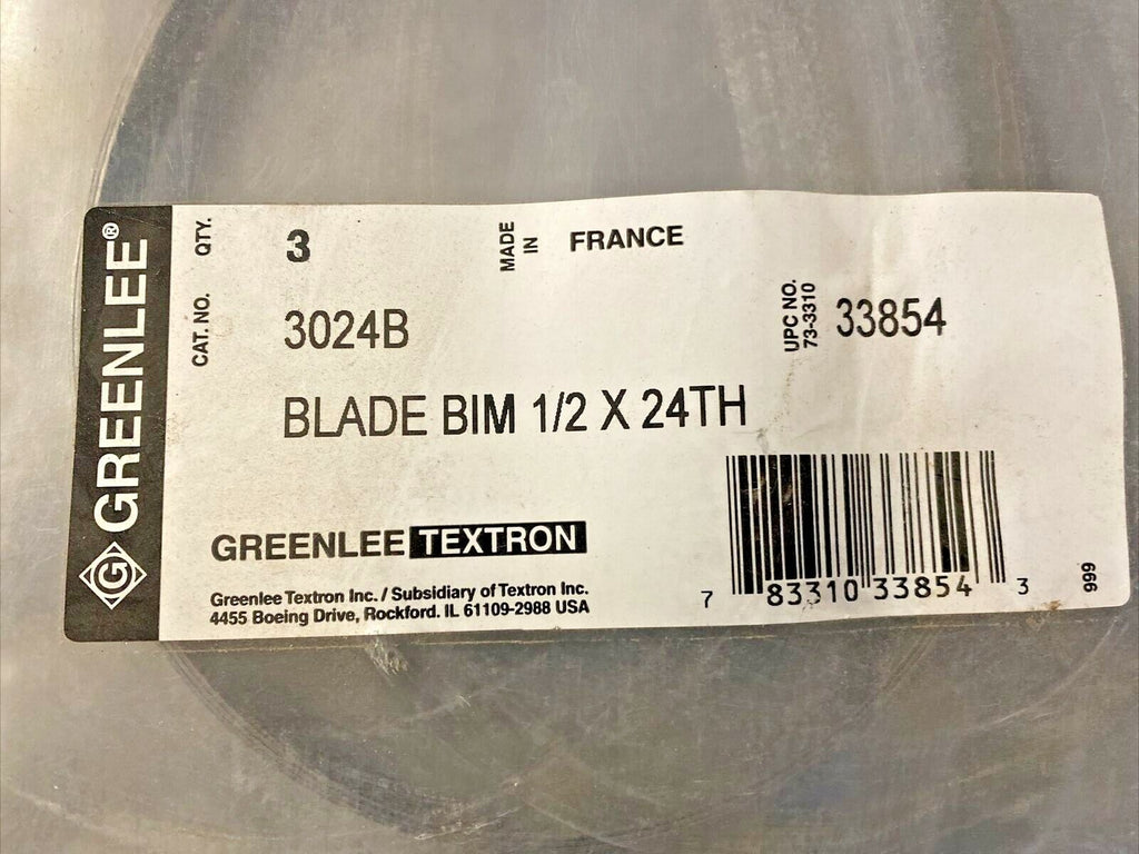 Greenlee,HS,Bimetal,1/2''x 44-7/8''x24TPI,Porta Band blade, France. 3pcs. New!!!