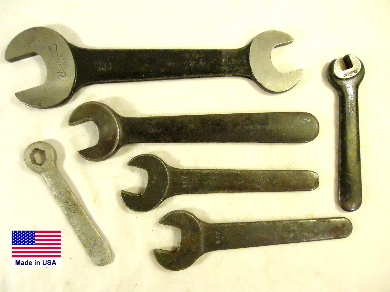 Vintage J.H. Williams, Spanner, Hex & Double Open End Wrenches, Used, USA.