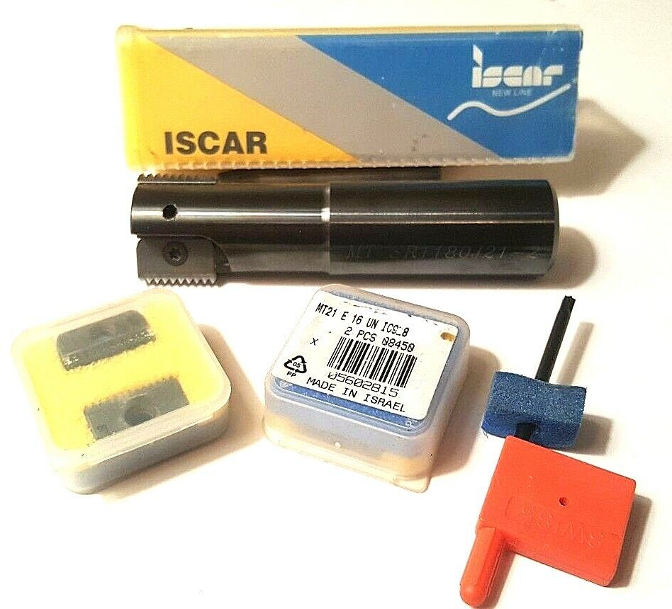 Iscar 1-1/8" MILLTHREAD, 1" Shank MTSR 1180 J21-2 + 1set 14 & 2sets 16 TPI Inser