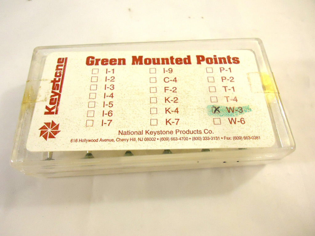 12 Piece Mounted Stones National Keystone, Style W-3, for Grinding Glass, Stone.