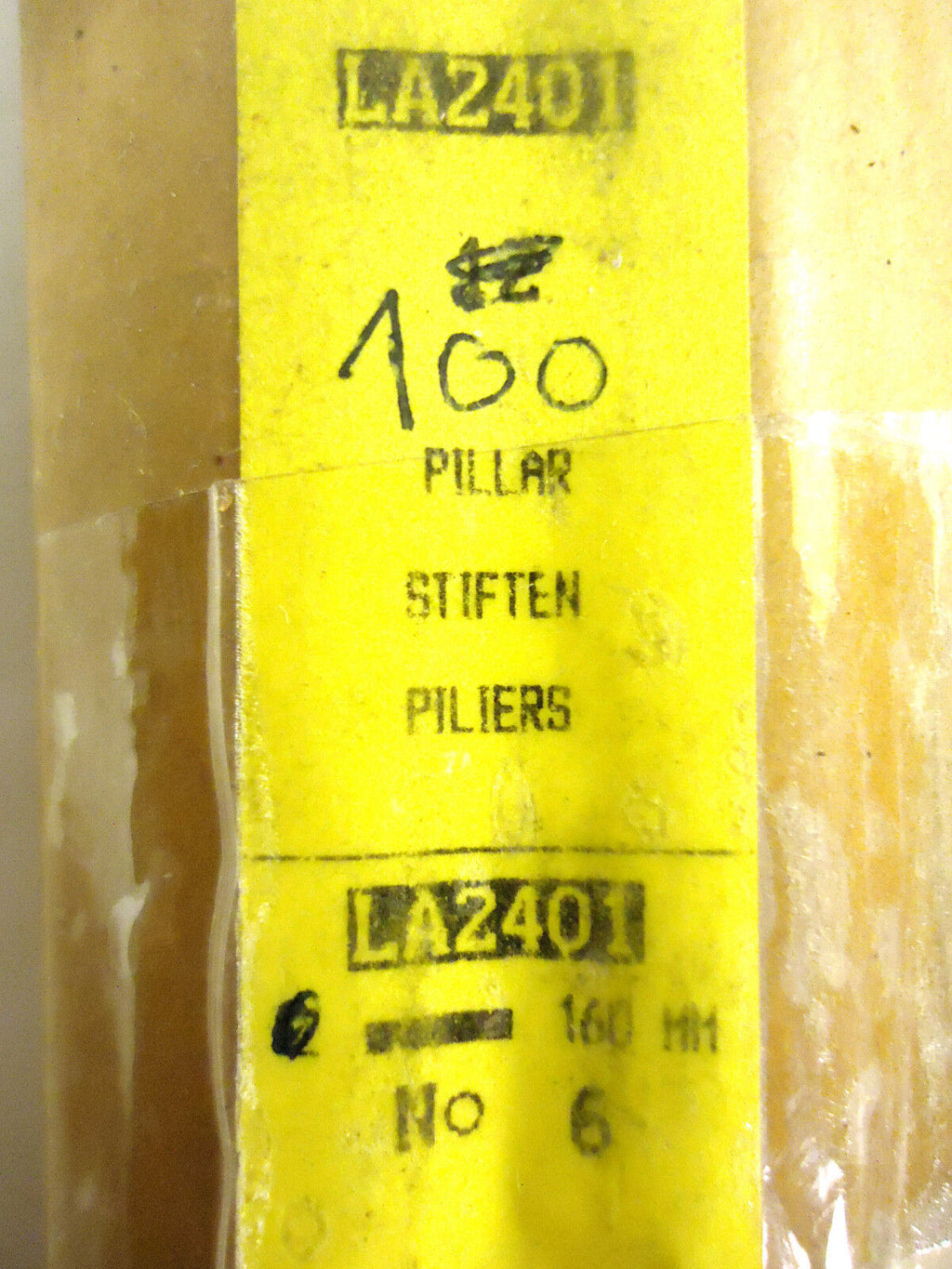 Swiss Made Pillar Needle Files, 100pcs, Cut #6, Switzerland, New.