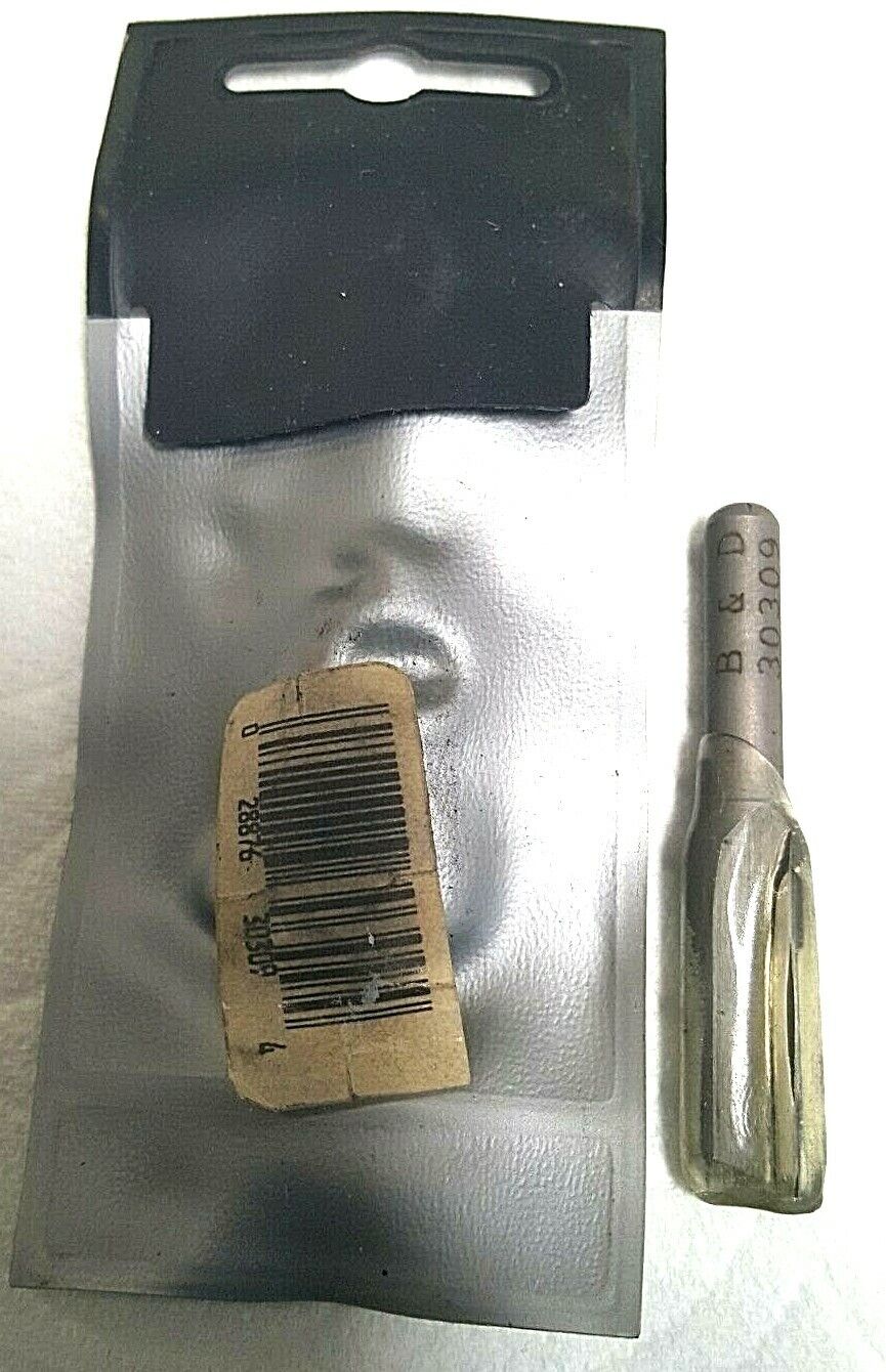 B&D 3/8" Straight Carbide Router Bit, 2 Flute, #30309, NEW, Original PKG.