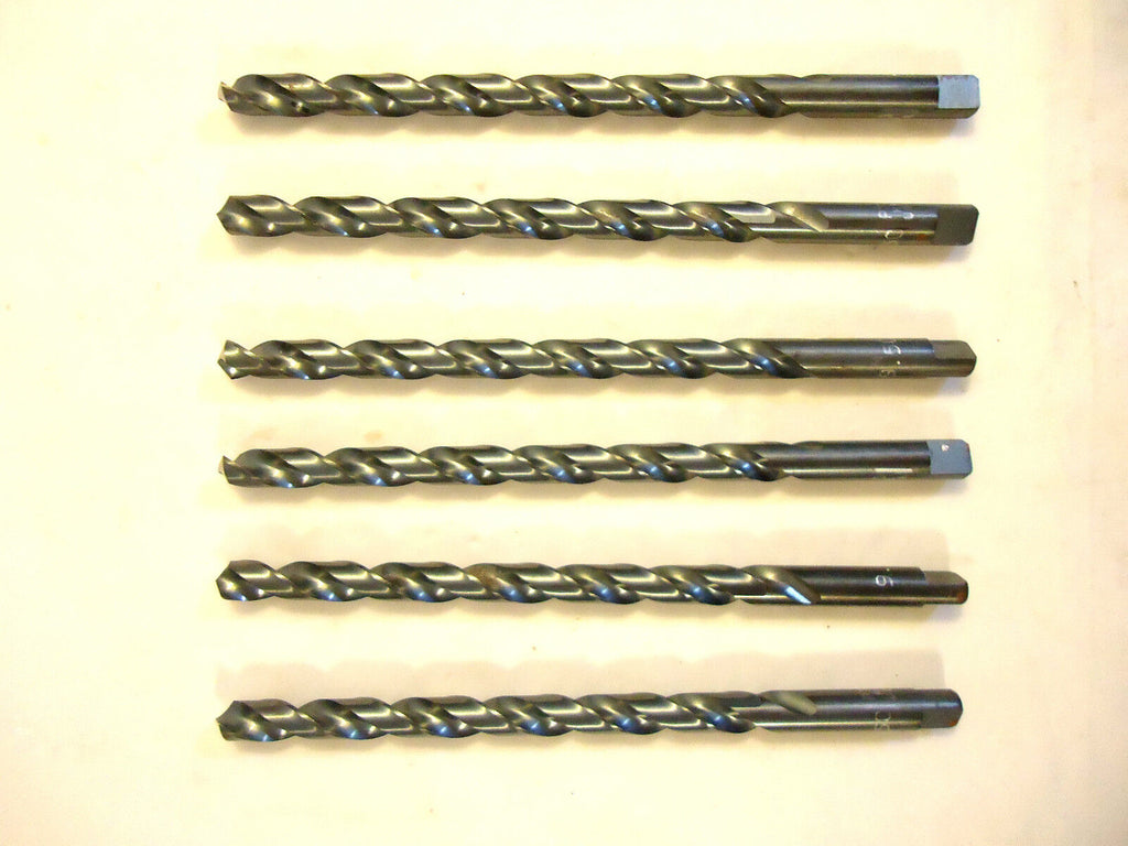 9.5 mm Drill Bits, 6 Pieces, Taper Length, Made in USA by Precision Twist Drill