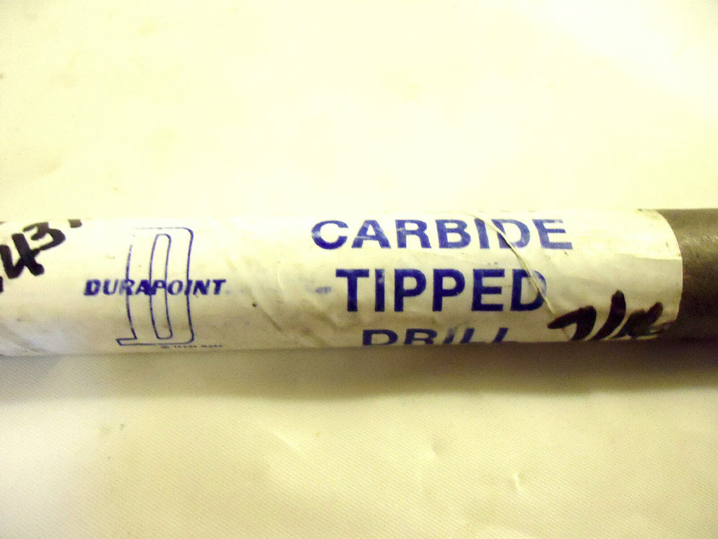 CJT DURAPOINT 7/16” X 12” OAL Carbide Tipped Twist Drill Bit, USA, New.