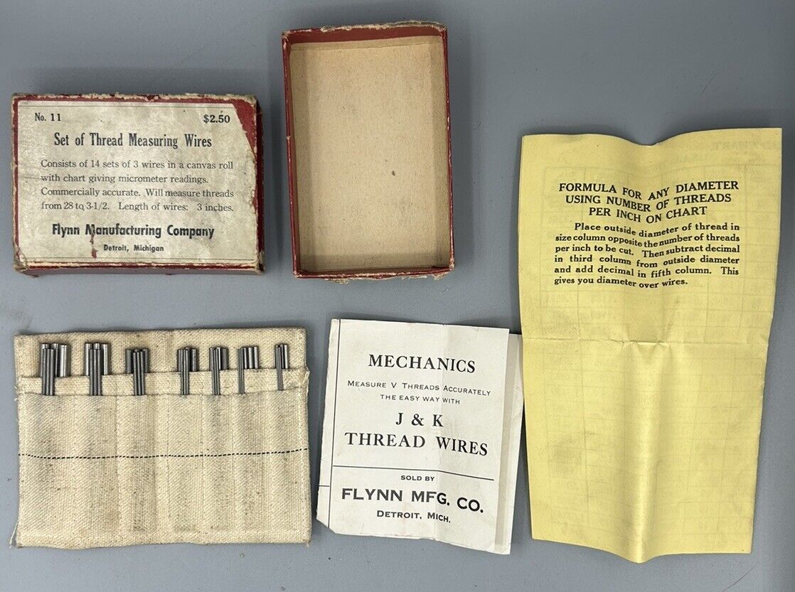 J&K Set Of Thread Measuring Wires No. 11, 14 Sizes, 42pcs.