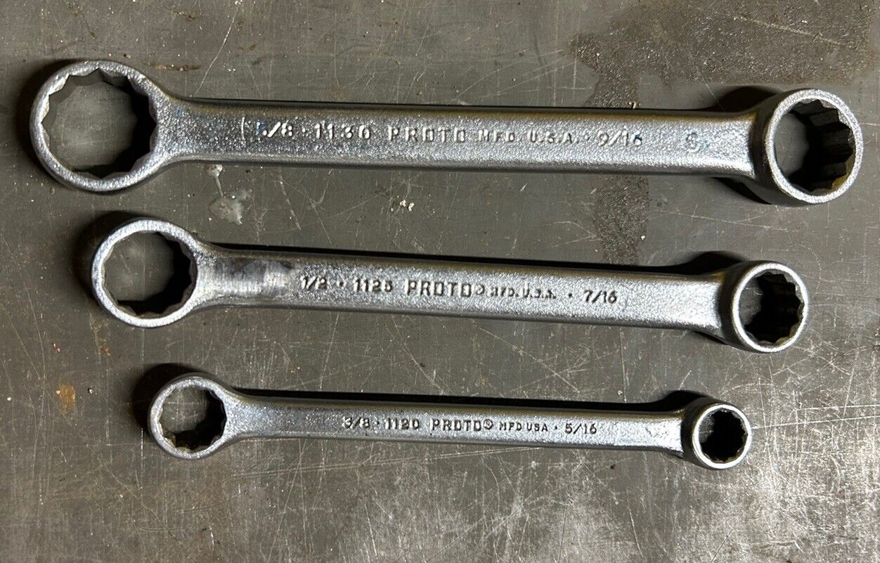 Proto USA 3pc Double Box End Wrenches (5/8”-5/16”)
