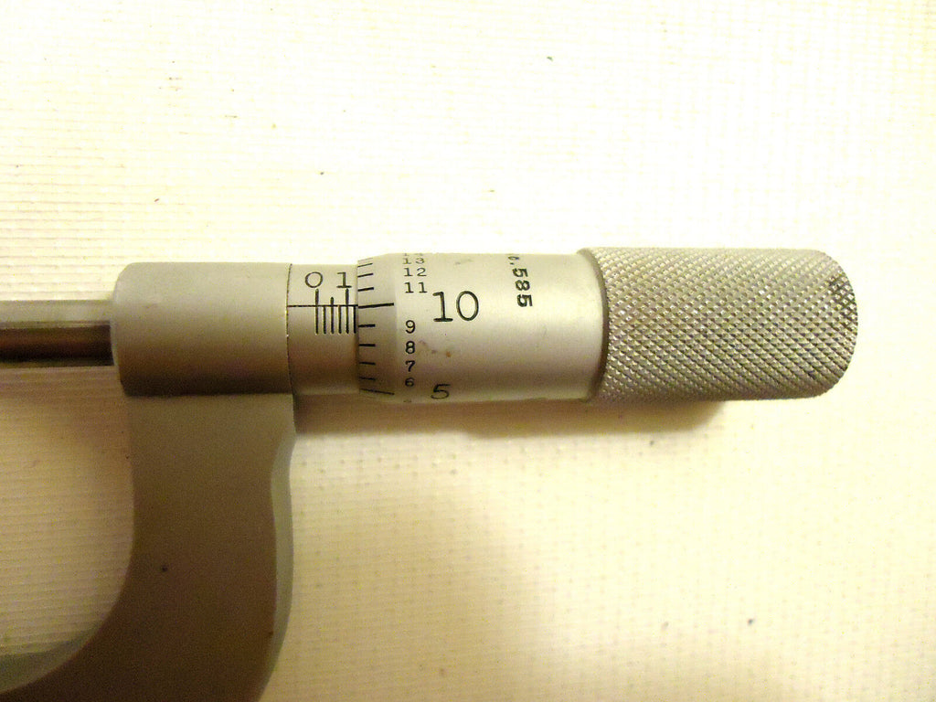 Starrett Thread Micrometer # 585, Measures V & US Std Threads, 8-13 Pitch, Used.