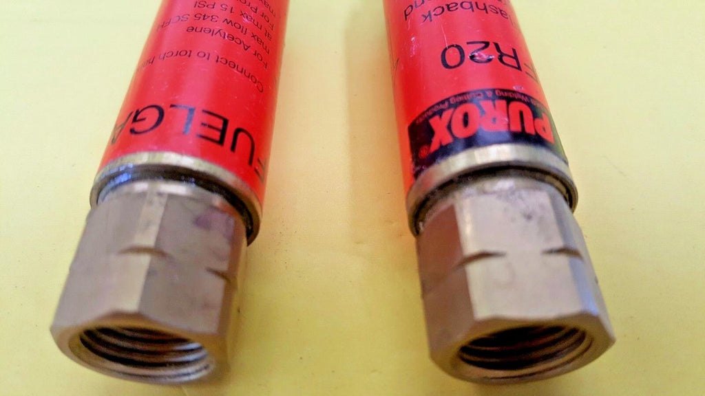 Purox FR20 Acetylene/Gas Flashback Arrester and Check Valve, 2pcs, Torch End, UK