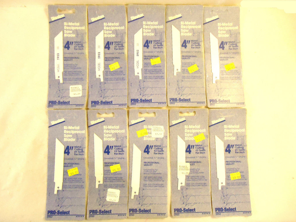 Disston Bi-Metal 4" Reciprocating Saw Blades, Universal Shank, Bi-Metal, New.