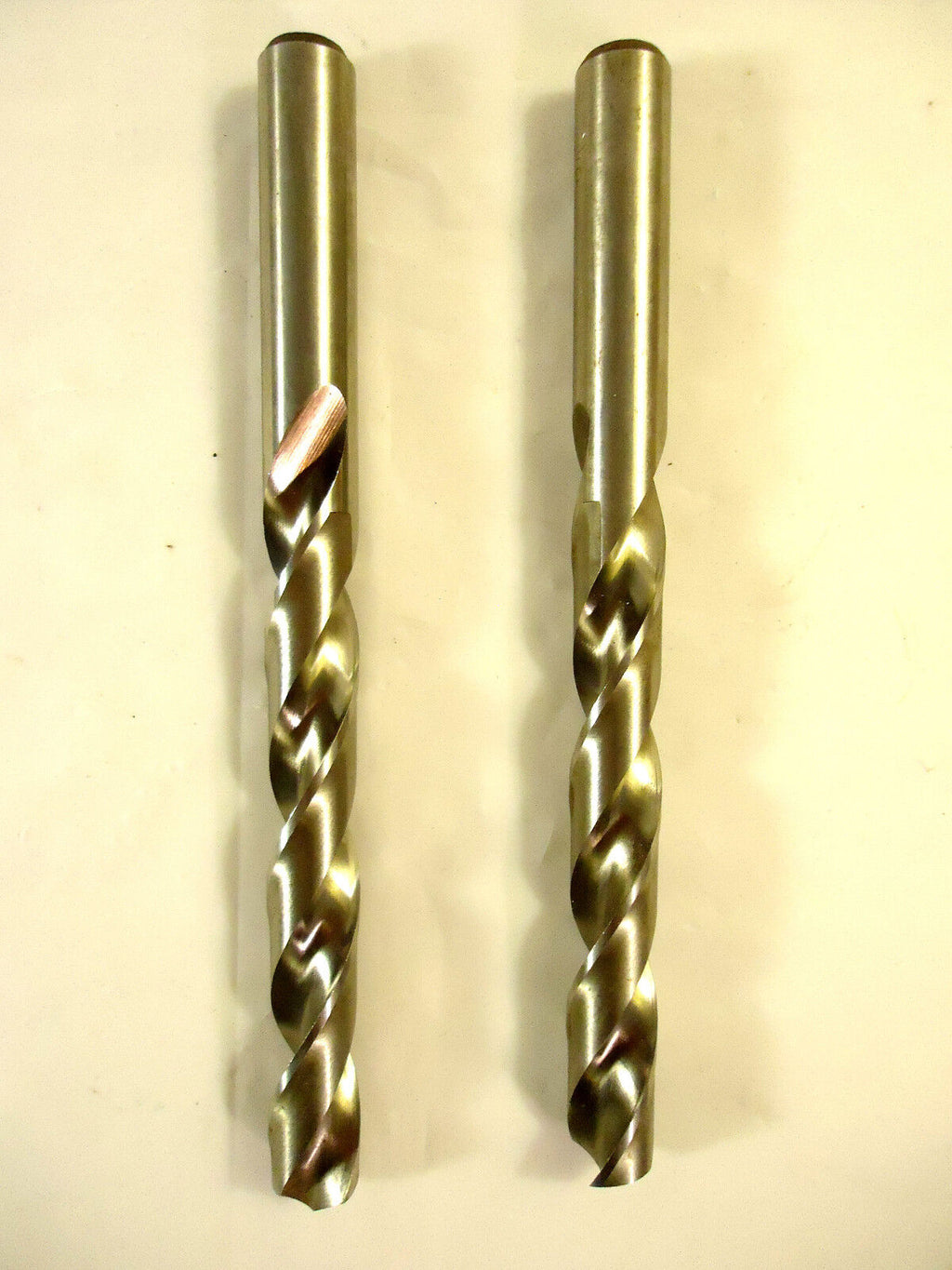 9/16" Drill Bits, Straight Shank, High Speed Steel, Polished Flute, 2 Pcs, NEW.