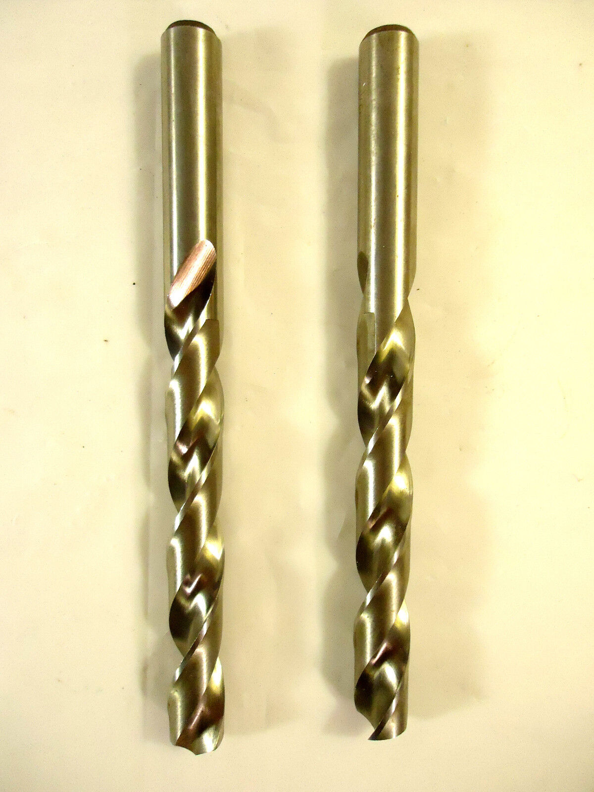 9/16" Drill Bits, Straight Shank, High Speed Steel, Polished Flute, 2 Pcs, NEW.