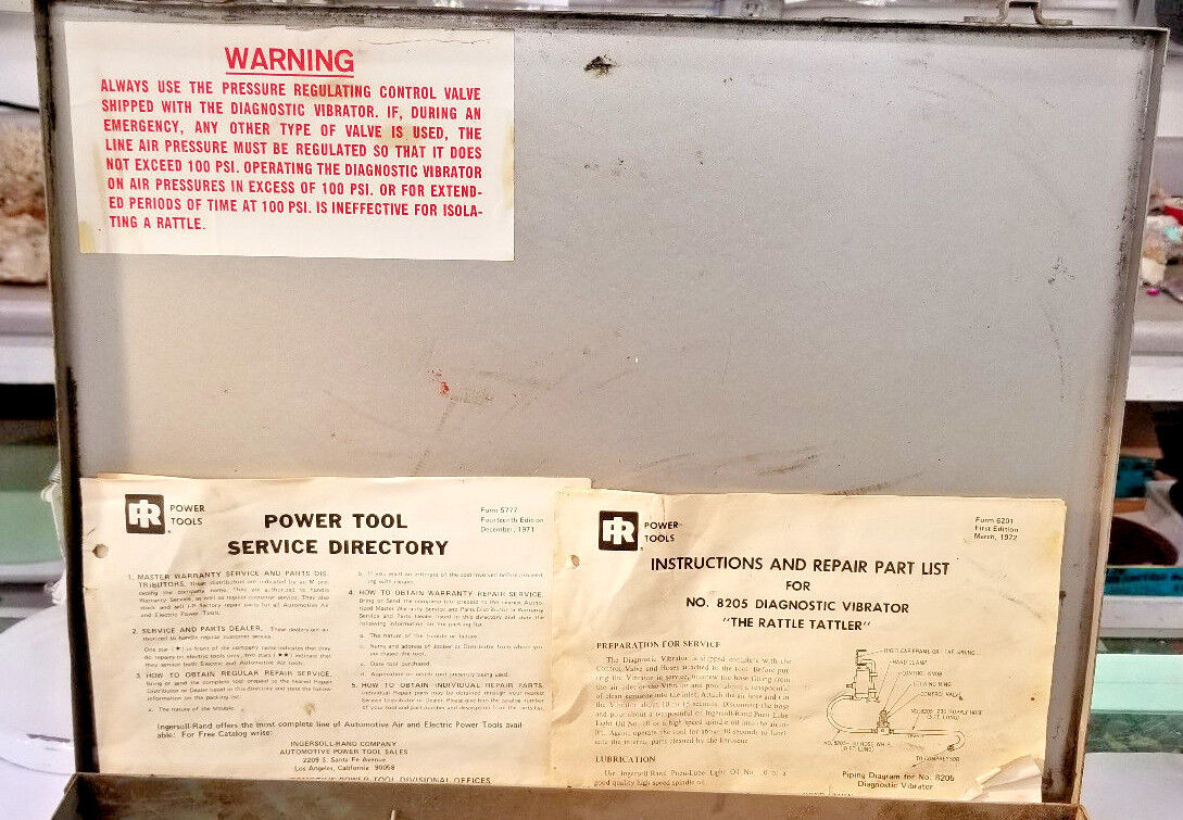 Ingersoll-Rand NO. 8205 Automotive Diagnostic Vibrator, “The Rattle Tattler”