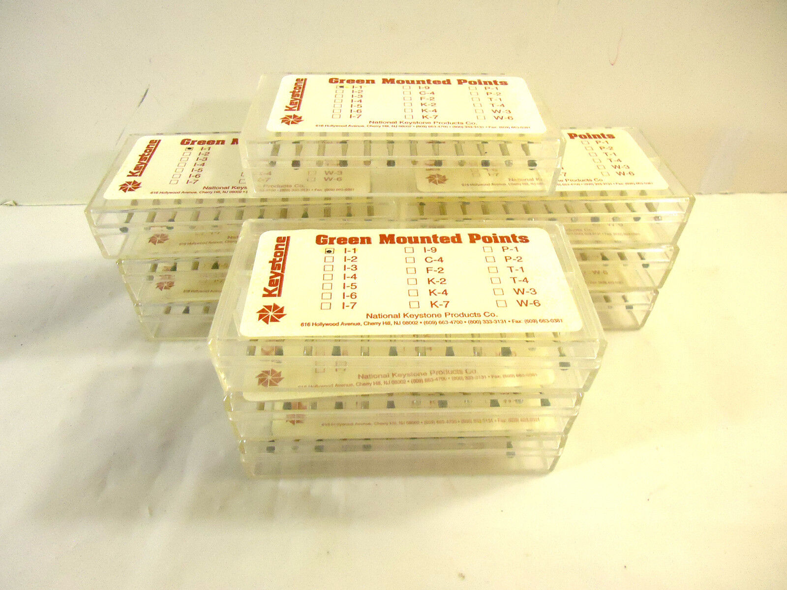 120 Pieces Mounted Stones National Keystone, Style I-1, for Grinding Glass, etc.